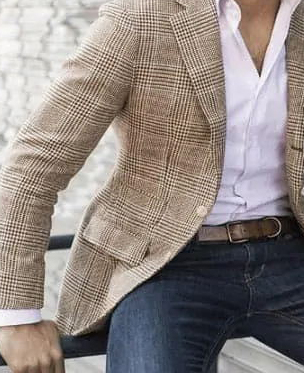 Blazer Daily Plaid à simple boutonnage et poche crantée