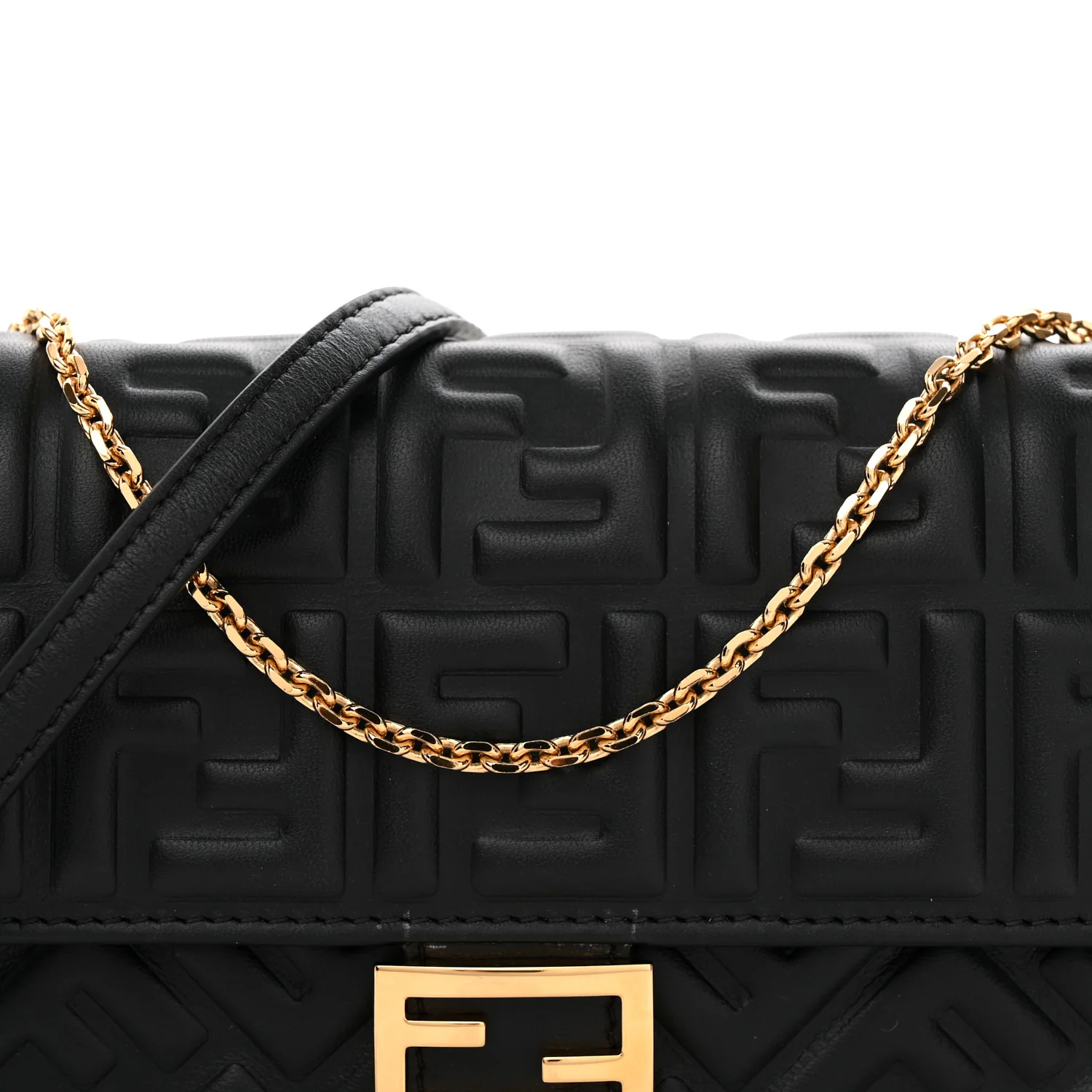 Nappa Matisse FF Embossed Wallet On Chain Black