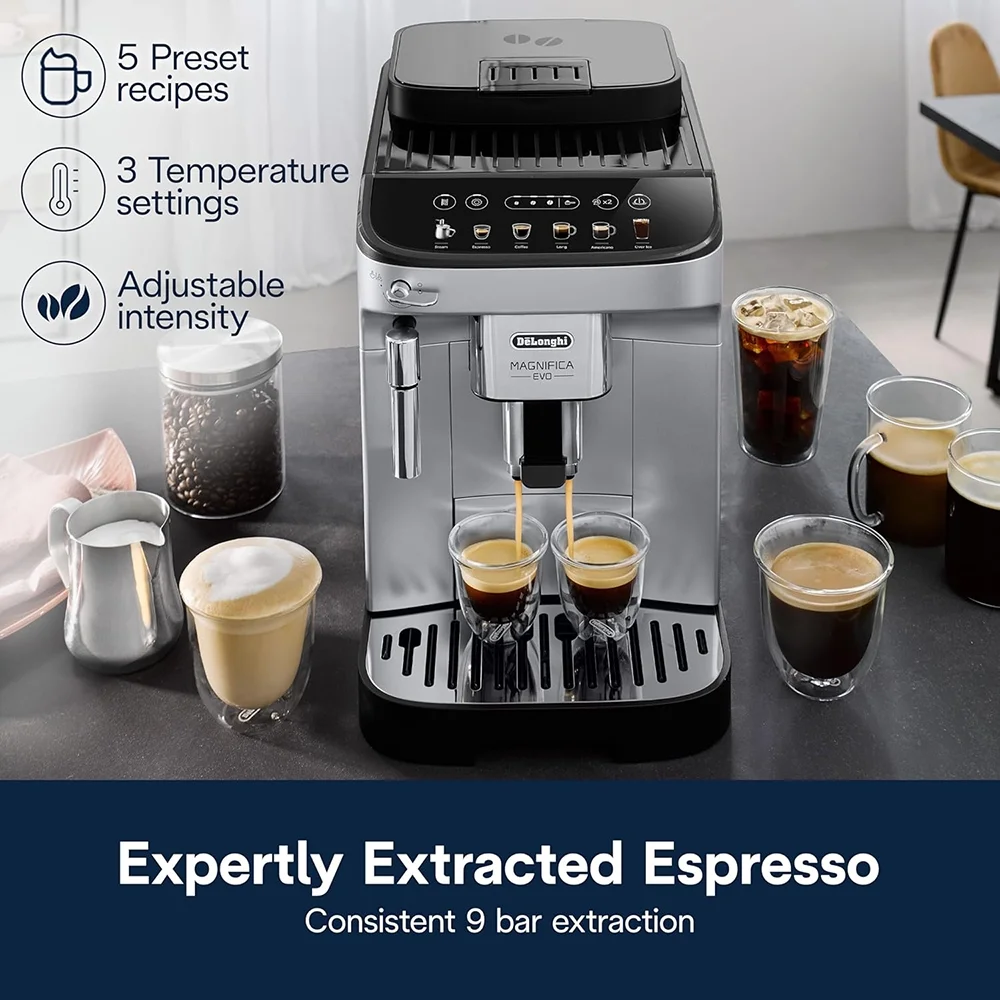 Magnifica Evo Automatic Espresso Coffee Machine, 6 Recipe ECAM29043SB - Image 5