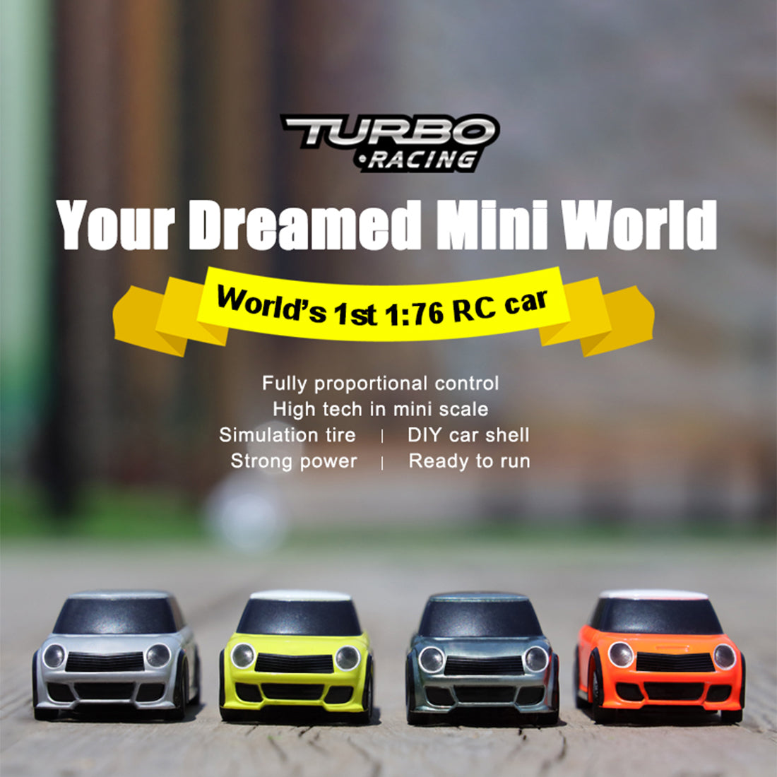 TURBO Racing 2.4Ghz 1:76 Full Scale Electric RC Car with P31 Remote Controller Desktop Toy