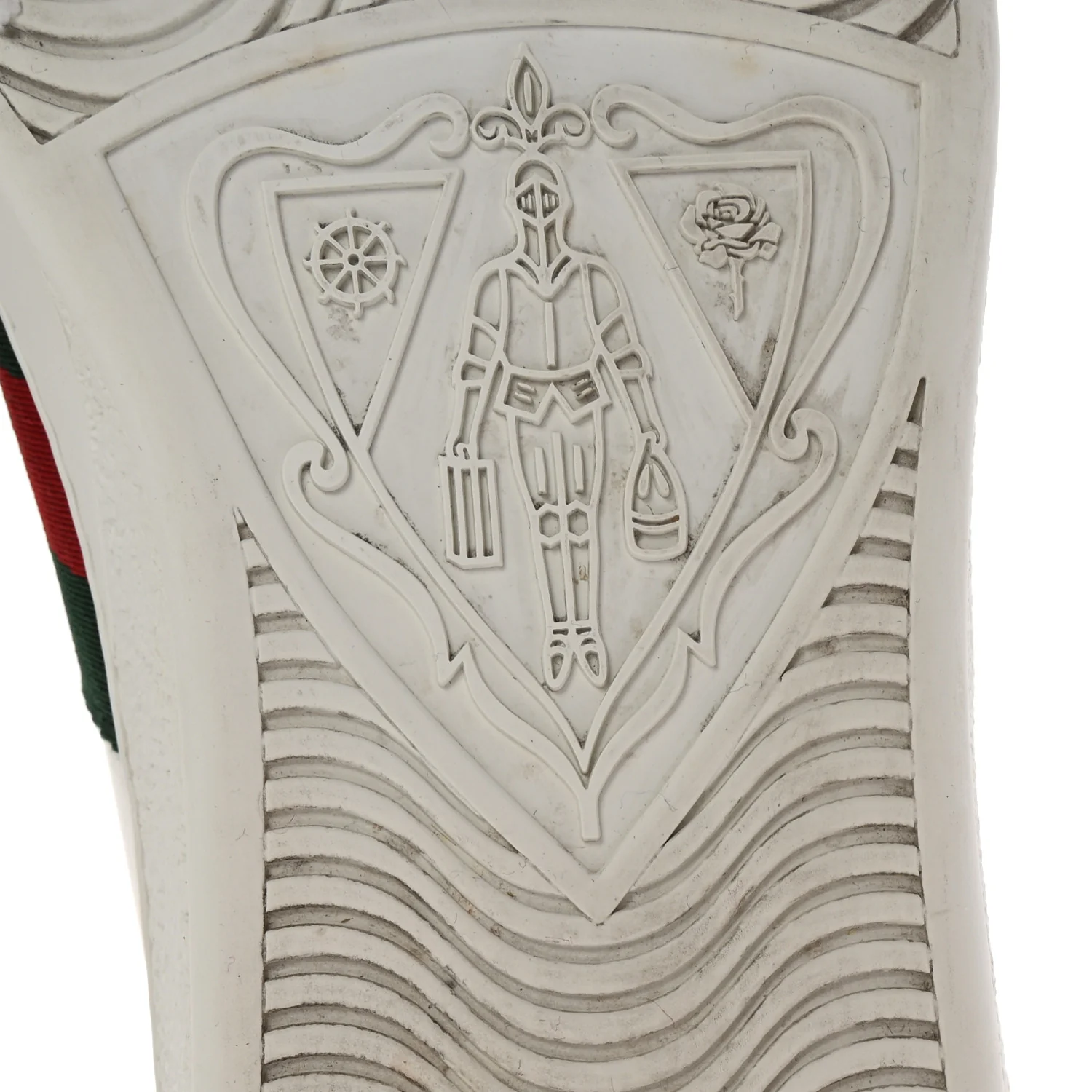 Calfskin Web GG Apple Embroidered Ace Sneakers 9.5 White
