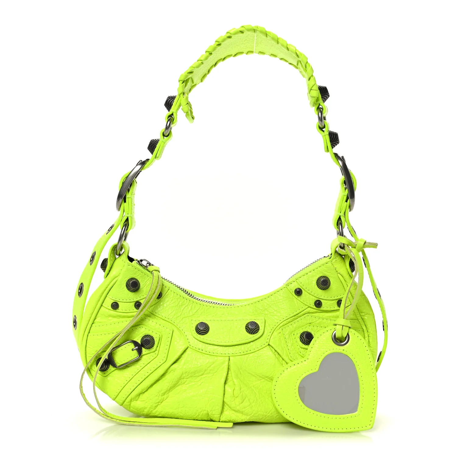 Agneau Arena Le Cagole Shoulder Bag XS Fluo Yellow