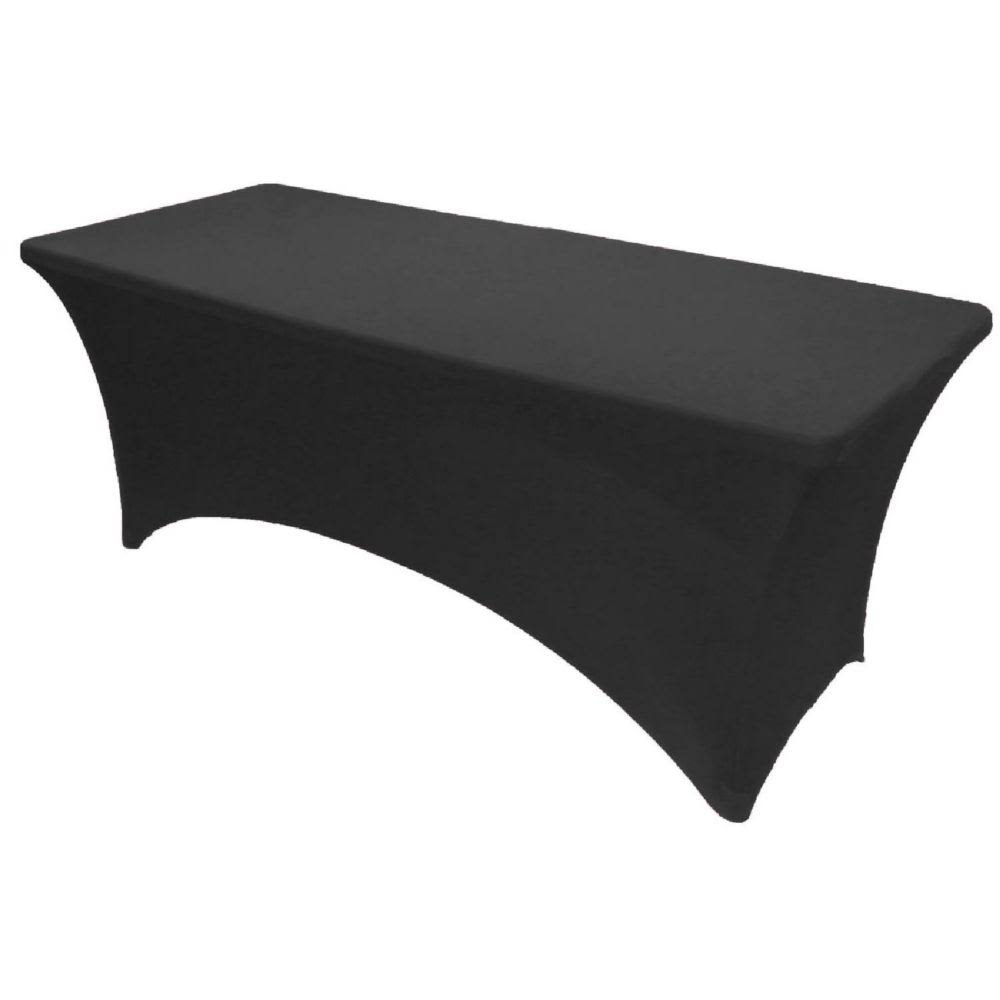 Gowinex Black 8 ft Spandex Fitted Stretch Tablecloth Table Cover, Size: 8ft (30x96 Inches)