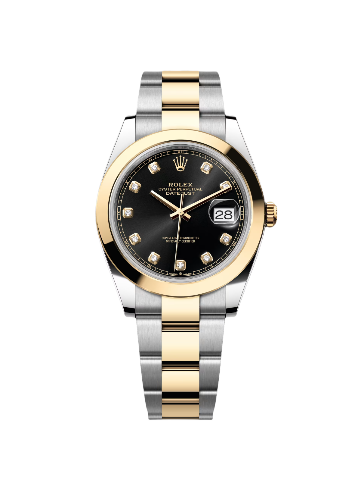 【Super Clone】RLX Datejust 41mm 126303 Black Diamond Oyster Steel and Yellow Gold Mens Watch