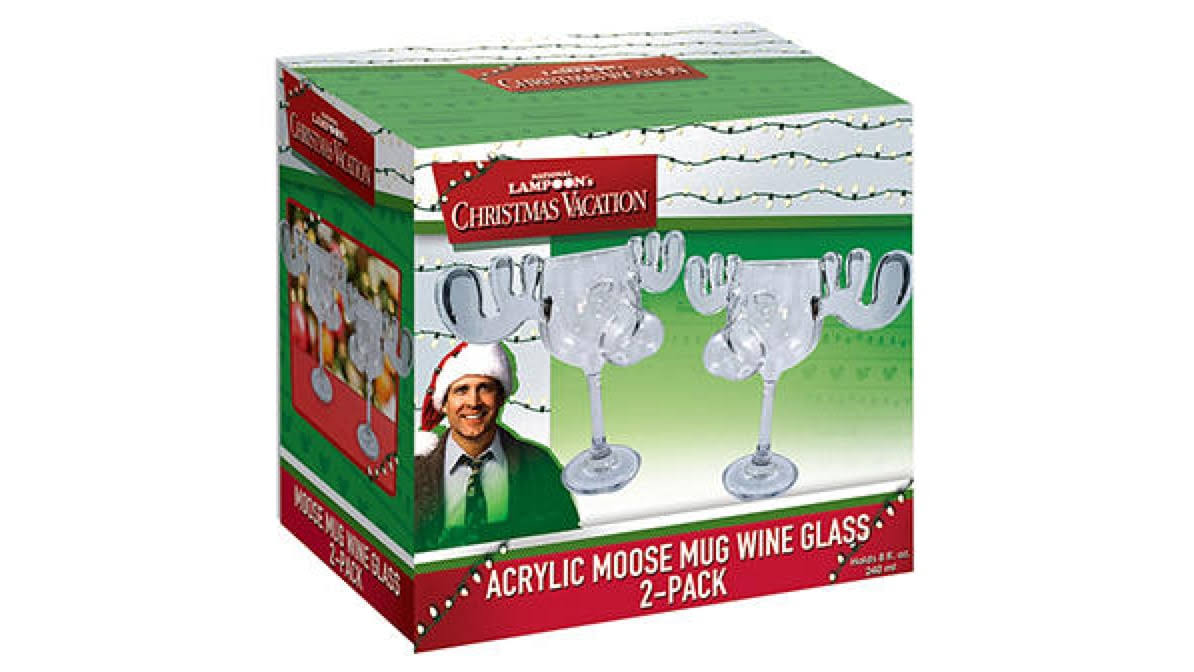 National Lampoons Christmas Vacation Moose Mug Wine Glass 2-Pack