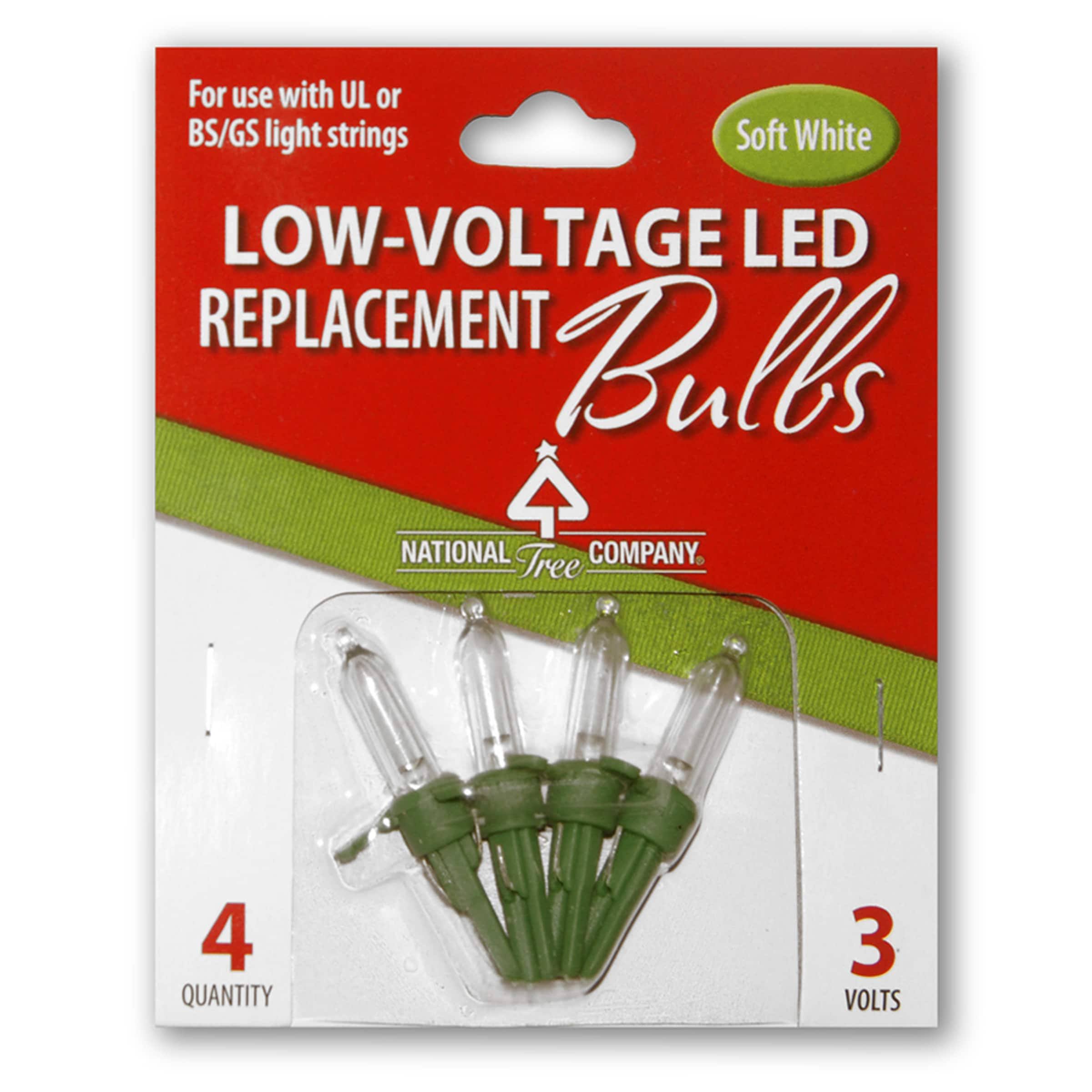 National Tree 4 Low Voltage Warm White LED Replacement Bulbs