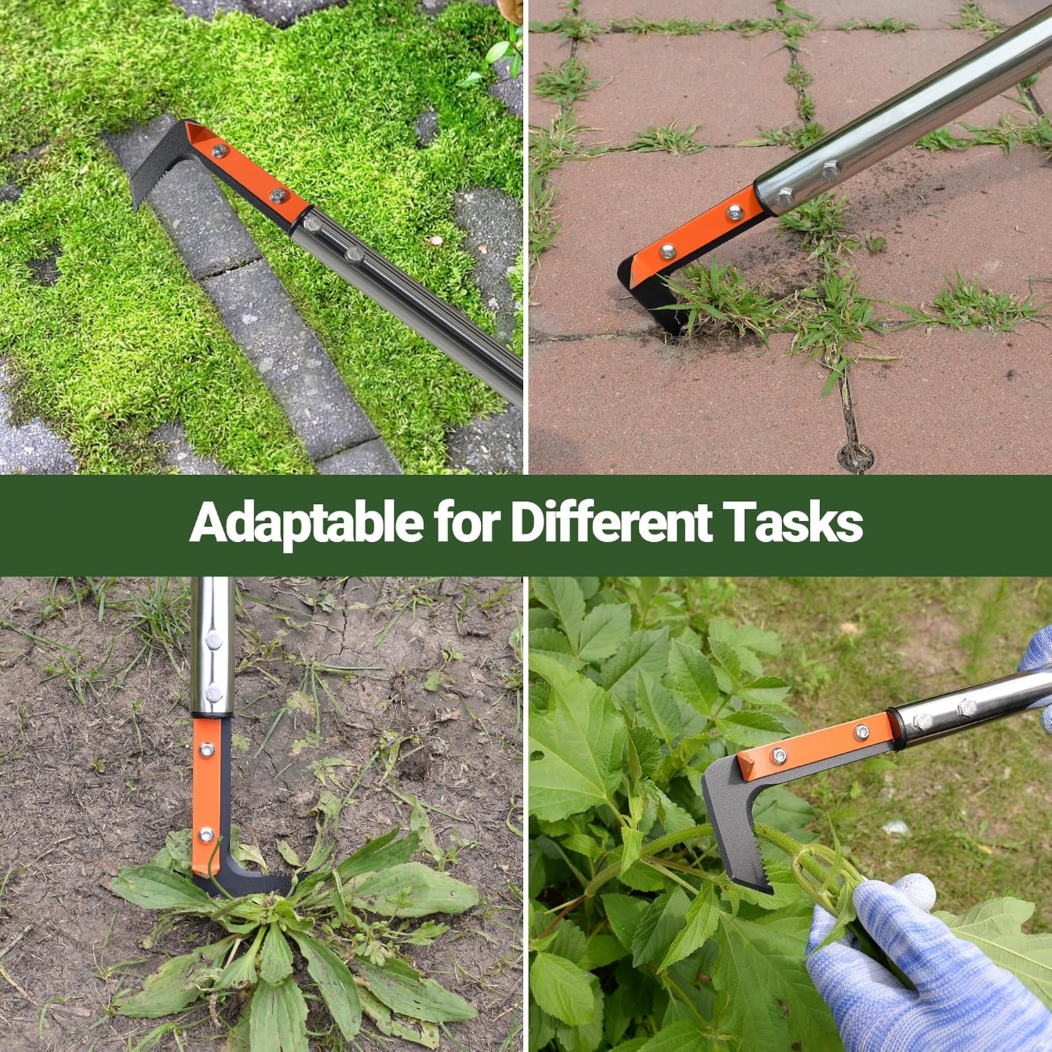 59in Crack Weeder with Spring Steel L-Shaped Serrated Teeth Blade