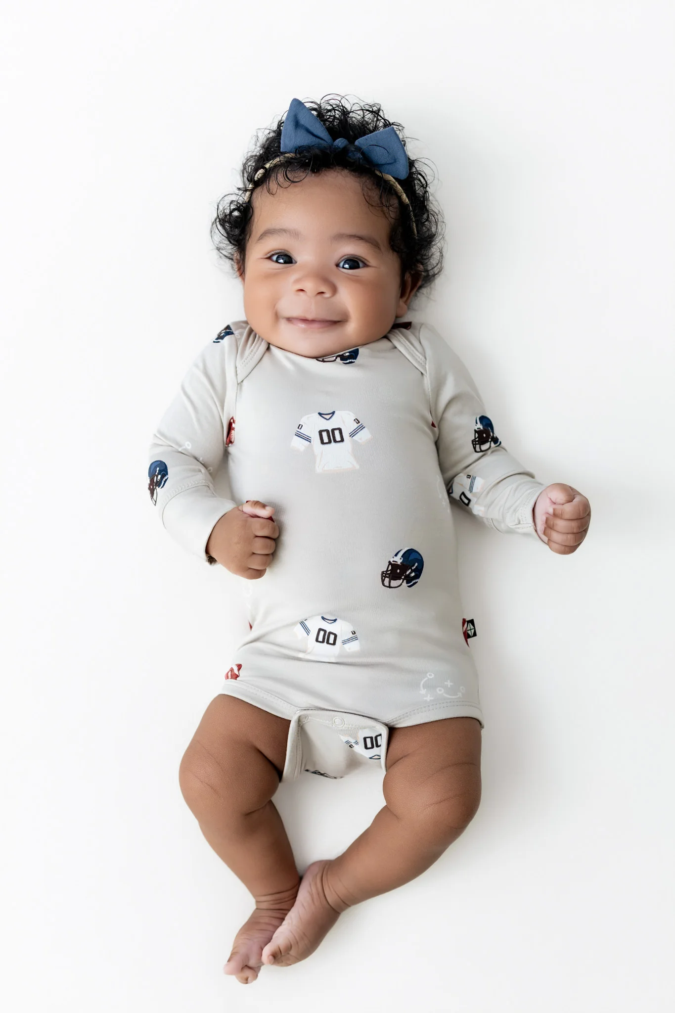 Long Sleeve Bodysuit in Vintage Football
