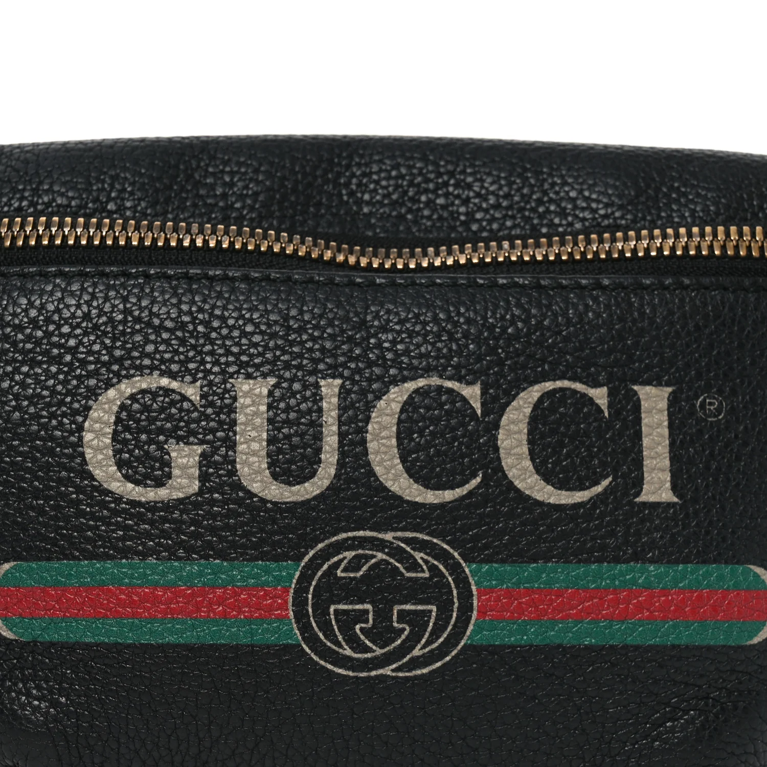 Grained Calfskin Small Logo Belt Bag Black