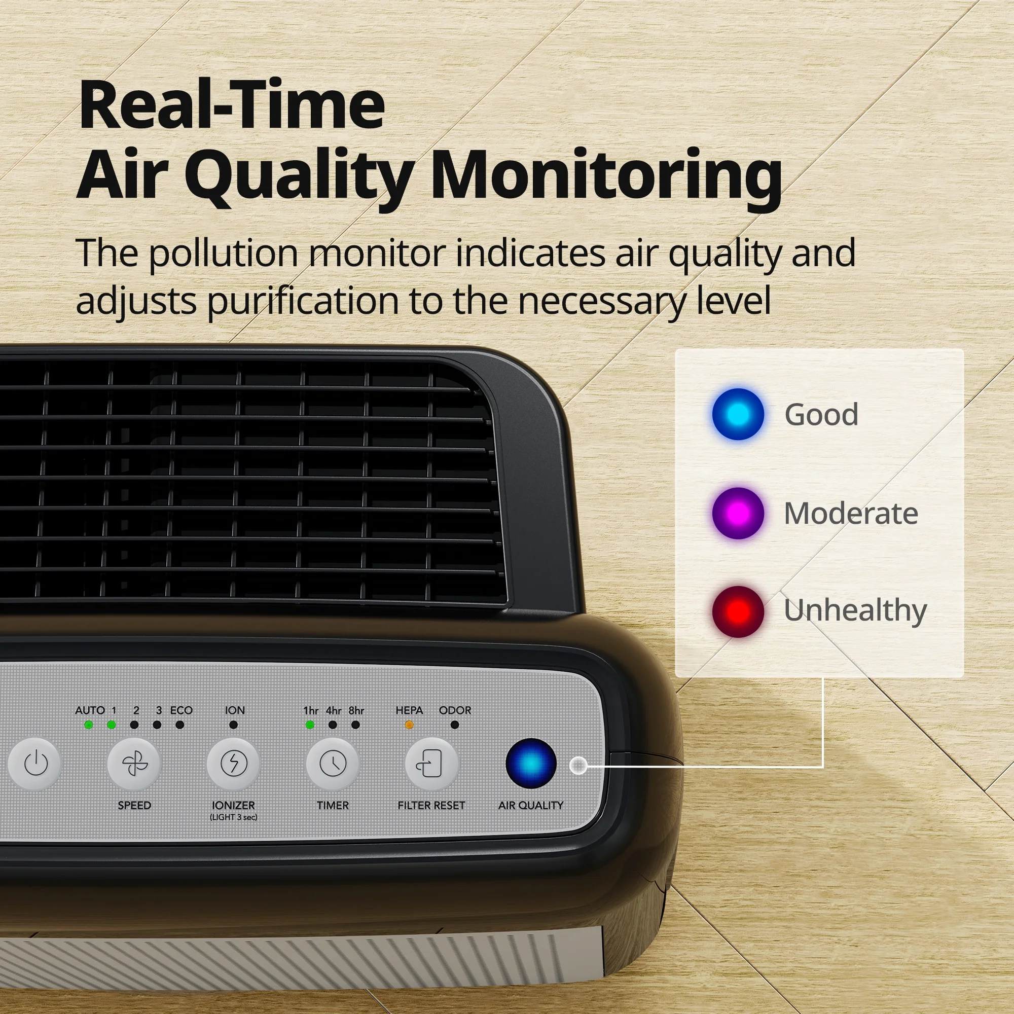 Air Purifier Airmega 200M True HEPA with 361 sq. ft. Coverage in Black - Image 8