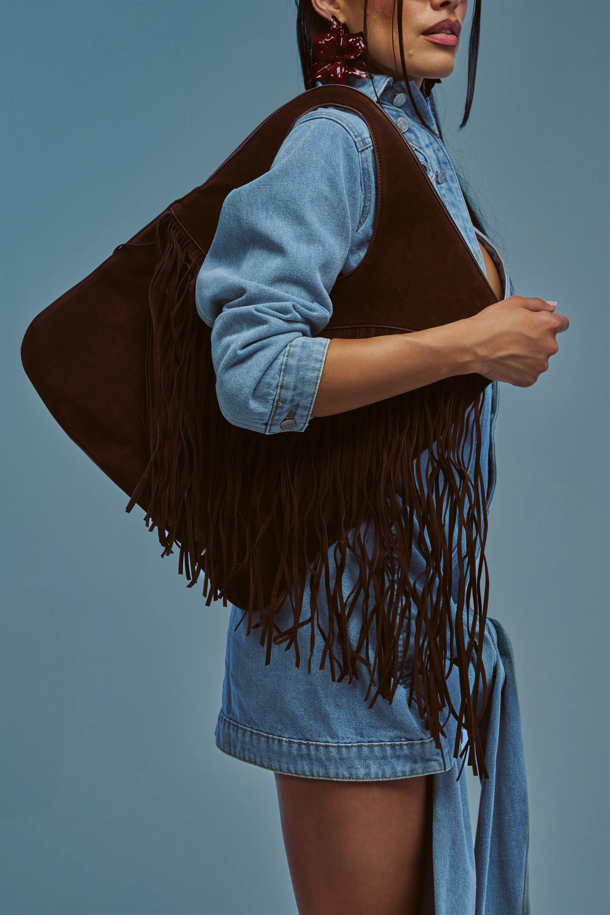 FRINGED OUT SHOULDER PURSE - Akira Store