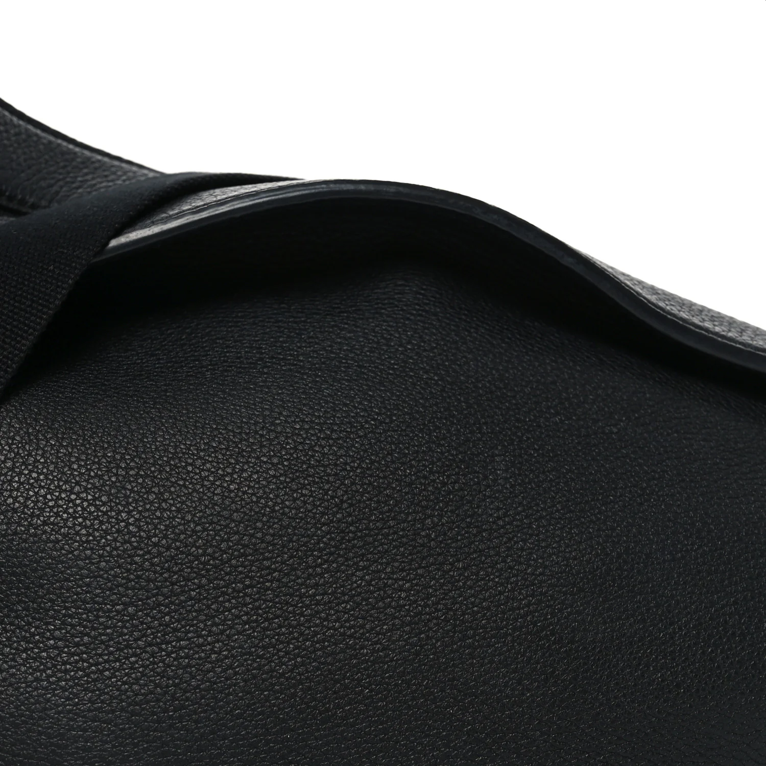 Grained Calfskin Large Slouchy Banana Bag Black
