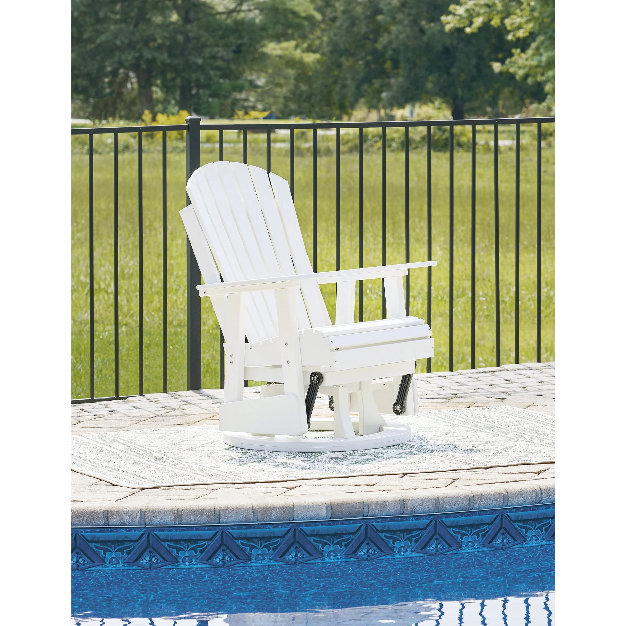 Signature Design by Hyland wave Outdoor Swivel Glider Chair, White(White) - Image 2
