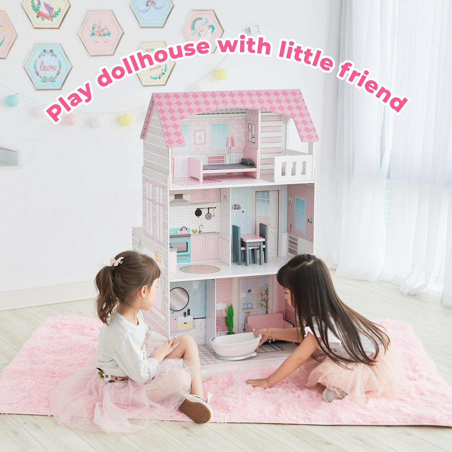 Teamson Kids Wonderland Ariel 2 - in - 1 Dollhouse/Play Kitchen Set