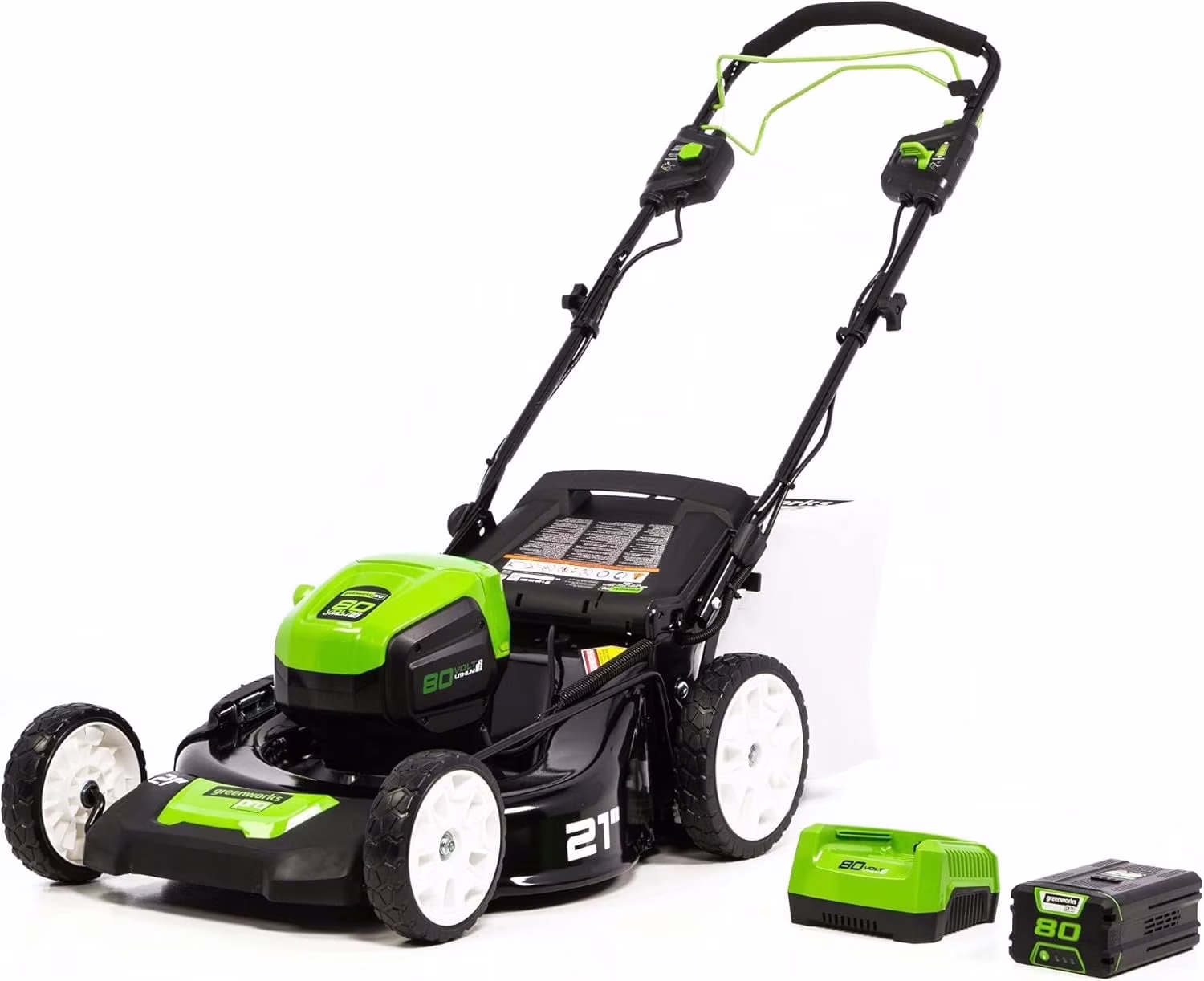 Pro 80V 21-Inch Brushless Self-Propelled Lawn Mower, 4Ah Battery Included MO80L410