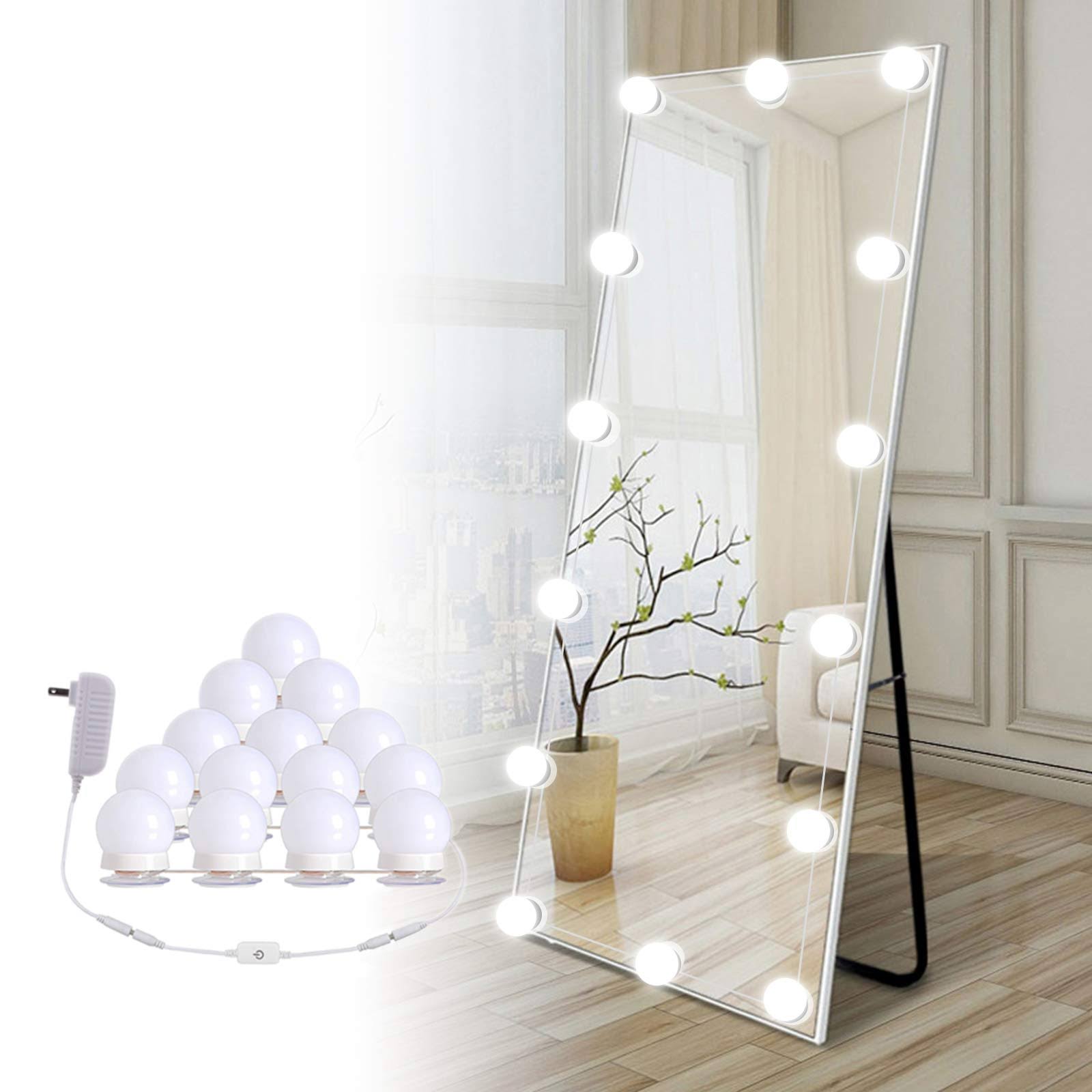 Brightown Hollywood LED Vanity Lights Strip Kit, with 14 Dimmable Light Bulbs for Full Body Length Mirror and Bathroom Wall Mirror, Plug in Mirror