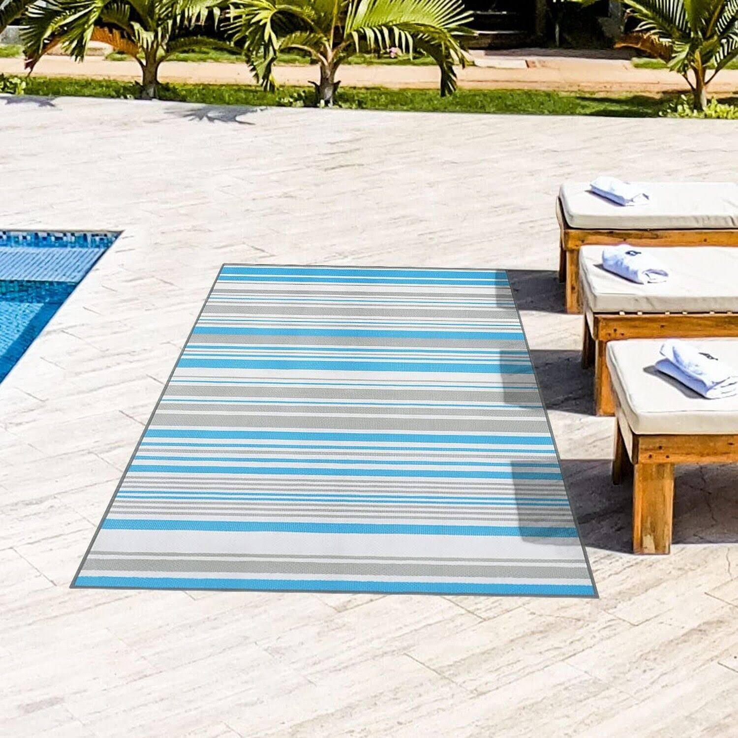 Kalafun Outdoor Patio Rug Waterproof Camping - Outdoor Area Rugs Carpet Waterproof, Outdoor Plastic Straw Rug for Patios Clearance, Outdoor Rugs for Camping