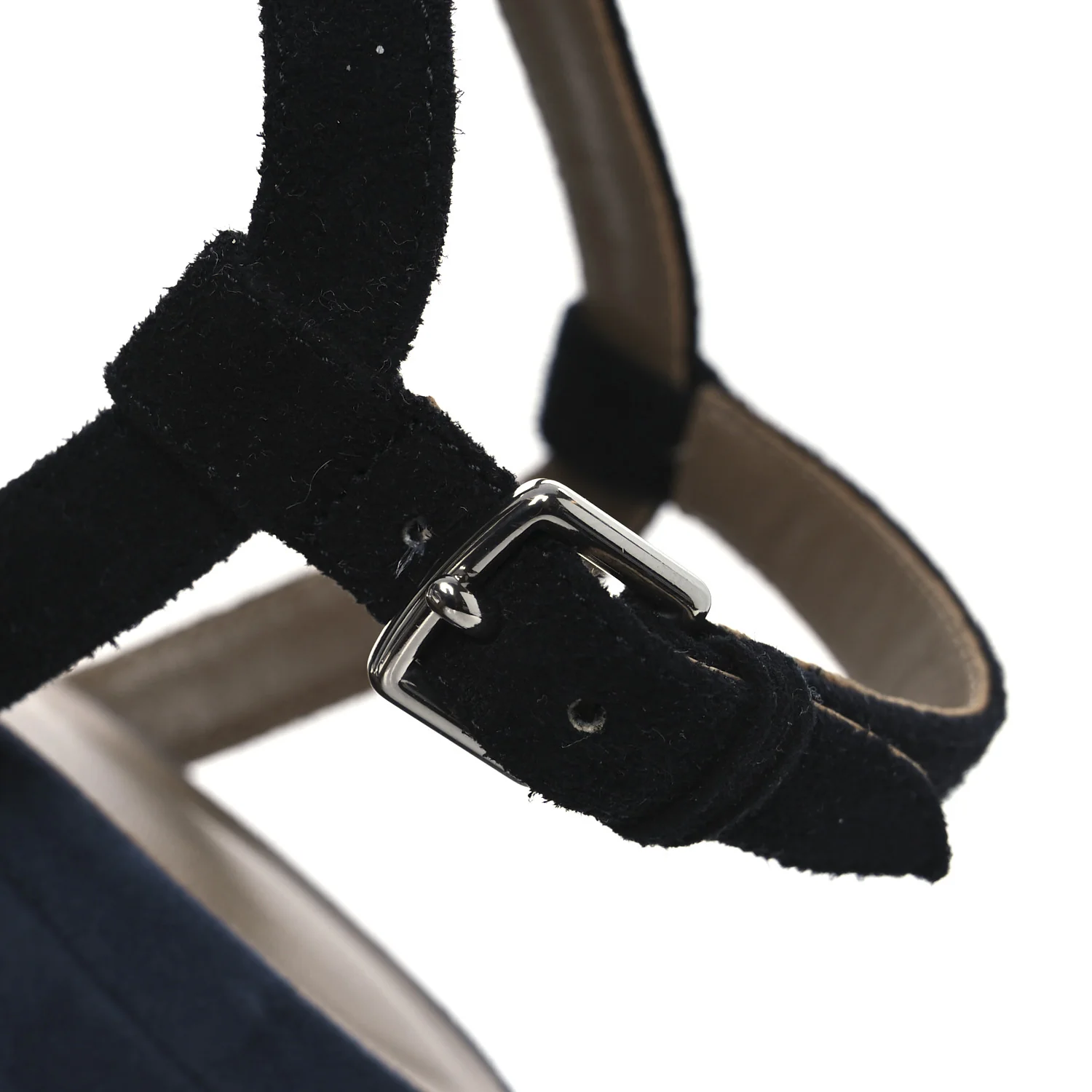 Suede Goatskin Calas Sandals 37.5 Vert Oxford Bleu Celeste Black