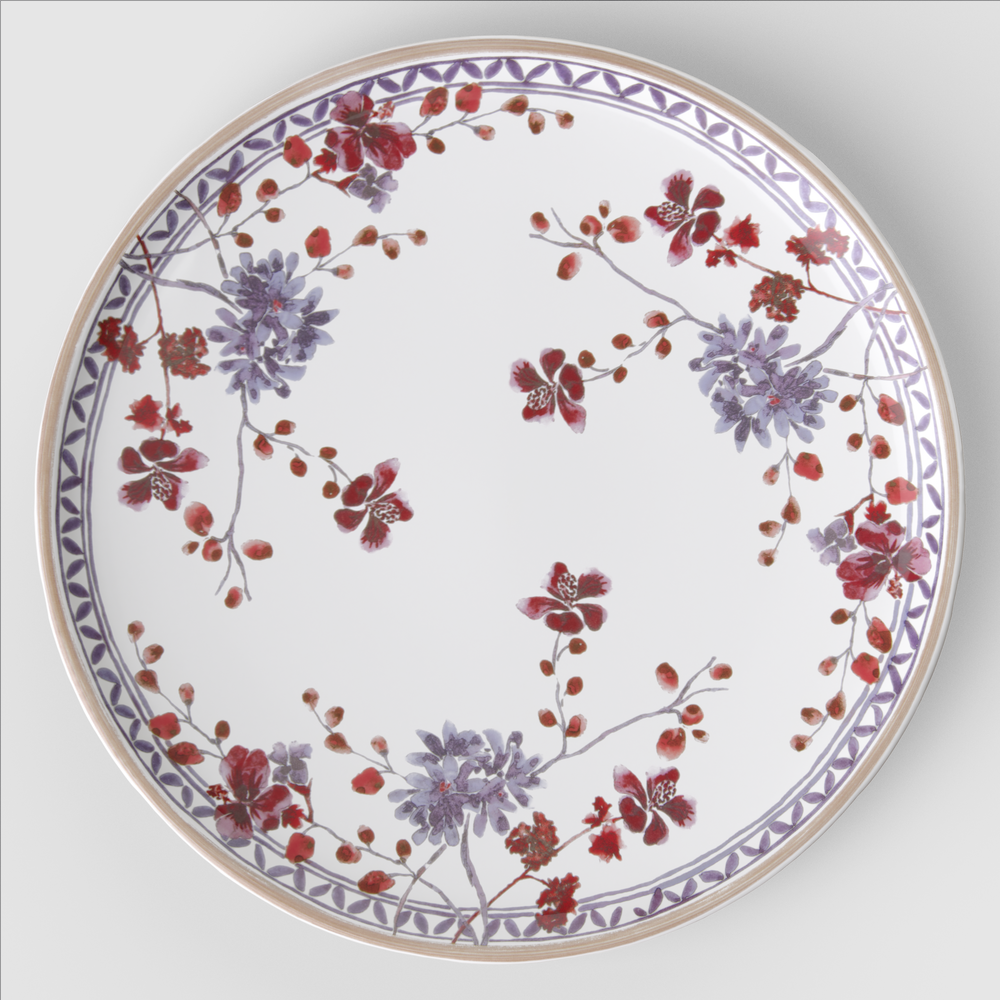 Artesano Pizza plate - Multi-colored, 12.6'', Premium Porcelain