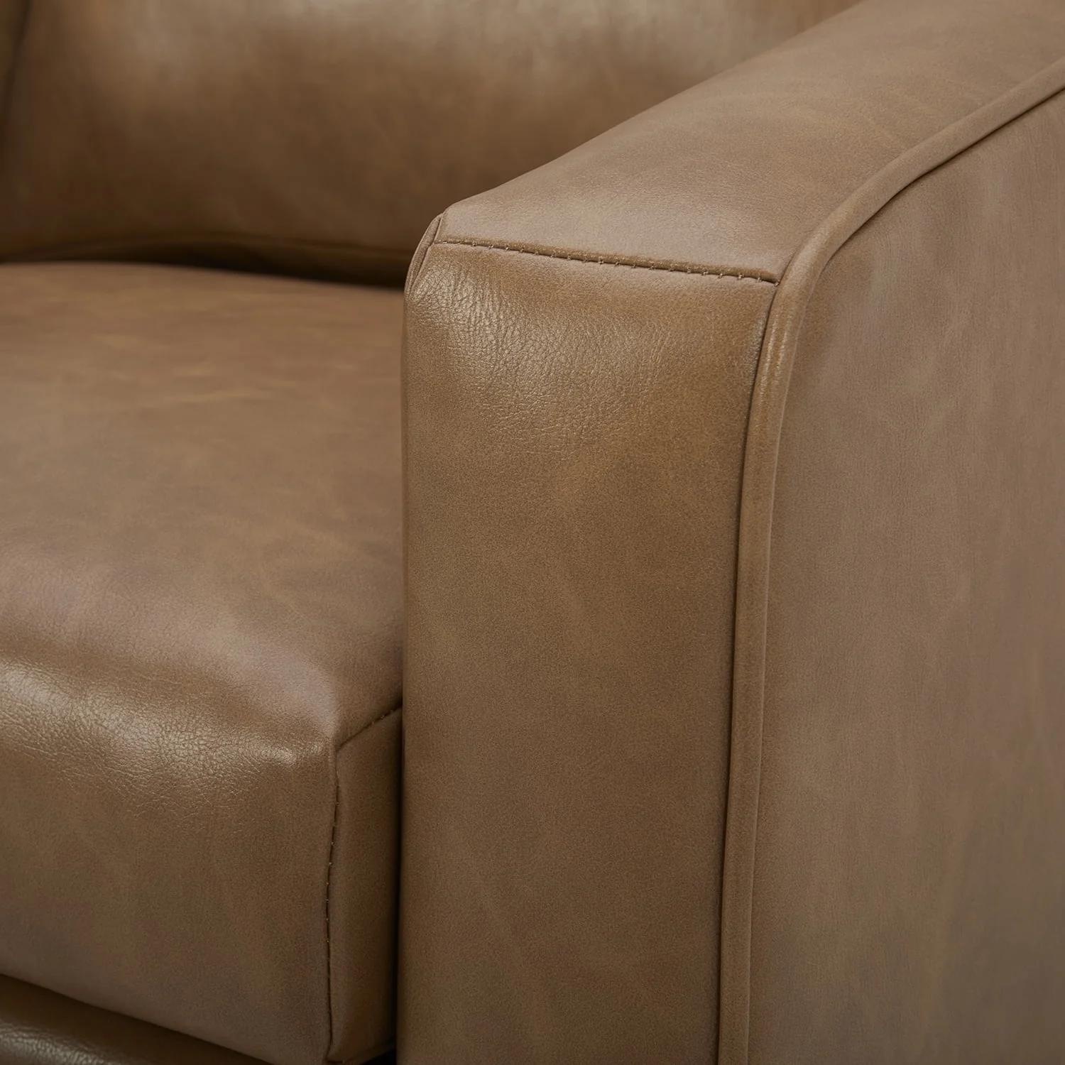 Better Homes & Gardens Steele Swivel Accent Chair, Camel Faux Leather