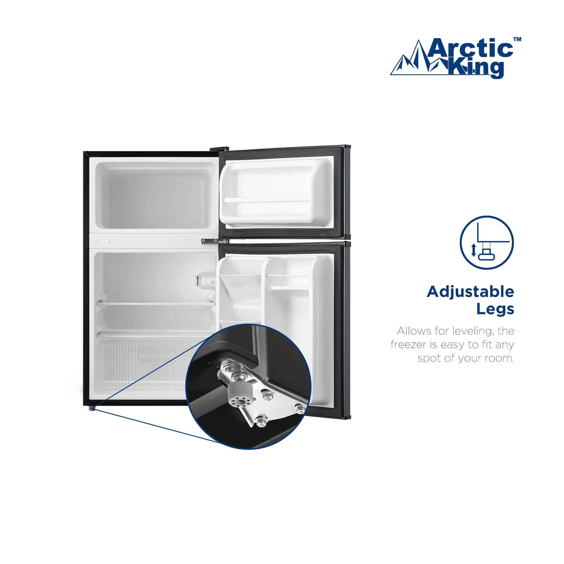 3 2 Cu ft Two Door Mini Fridge with Freezer, Stainless Steel, E Star, ARM32D5ASL Image 10