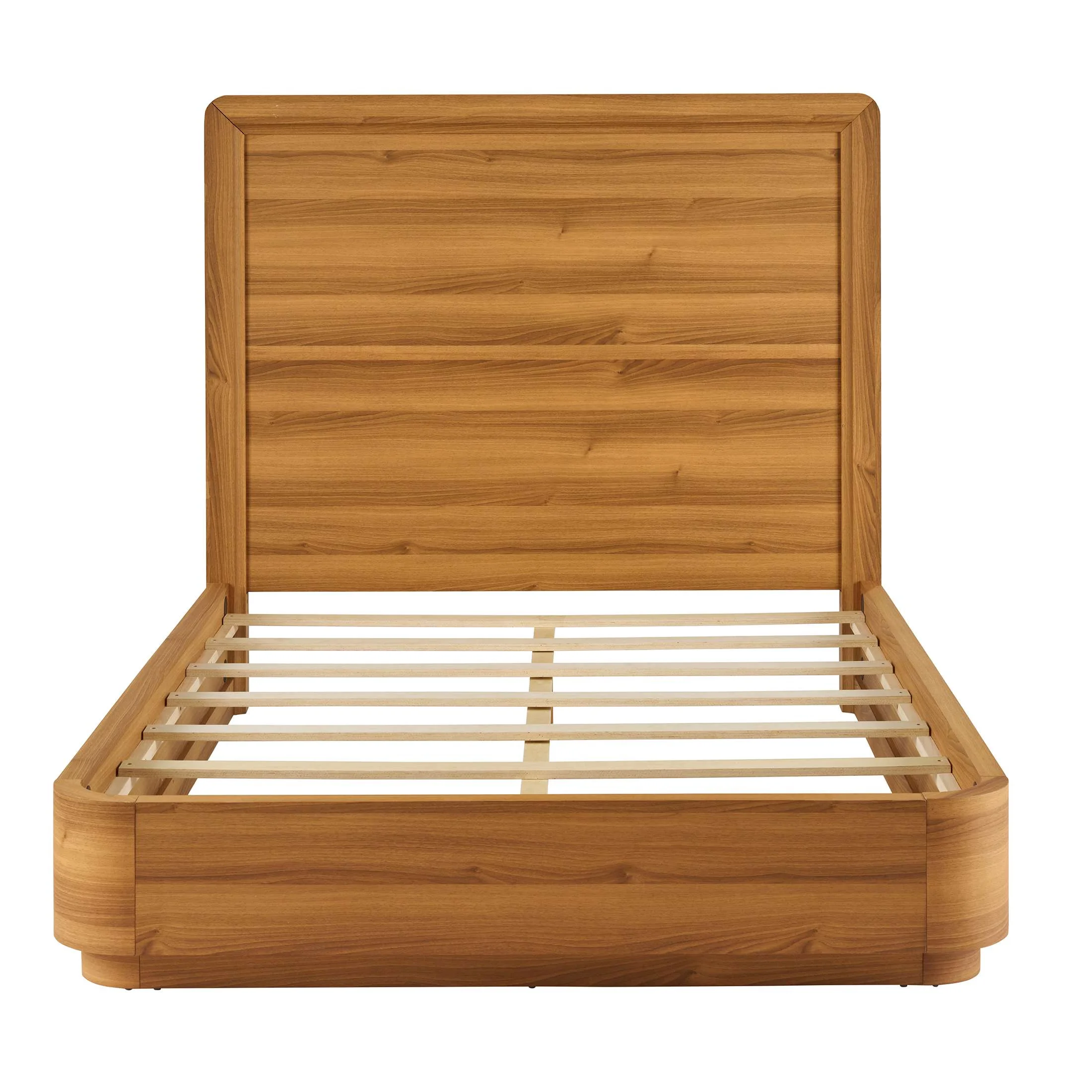 Juliet Curved Wood Platform Bed, Queen, Honey Brown - Image 4