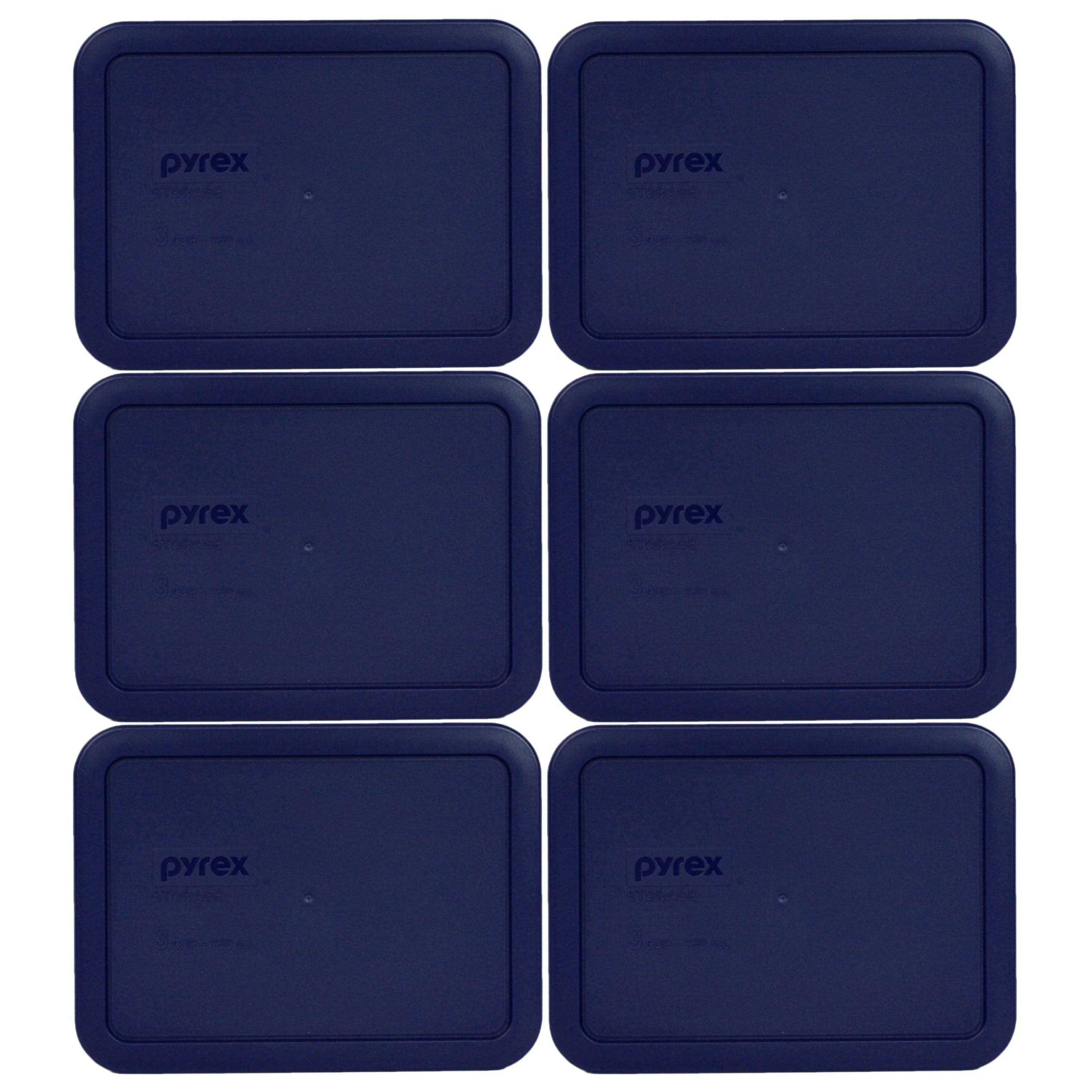 Pyrex 7210-PC Rectangle Dark Blue 3 Cup Storage Lid for Glass Dish 6