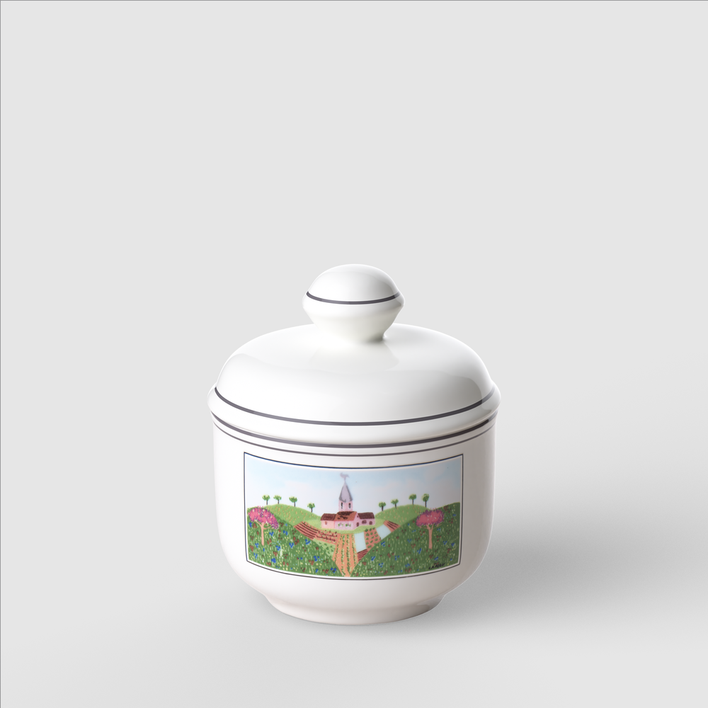 Design Naif Sugar bowl - Multi-colored, 6.5 oz, Premium Porcelain
