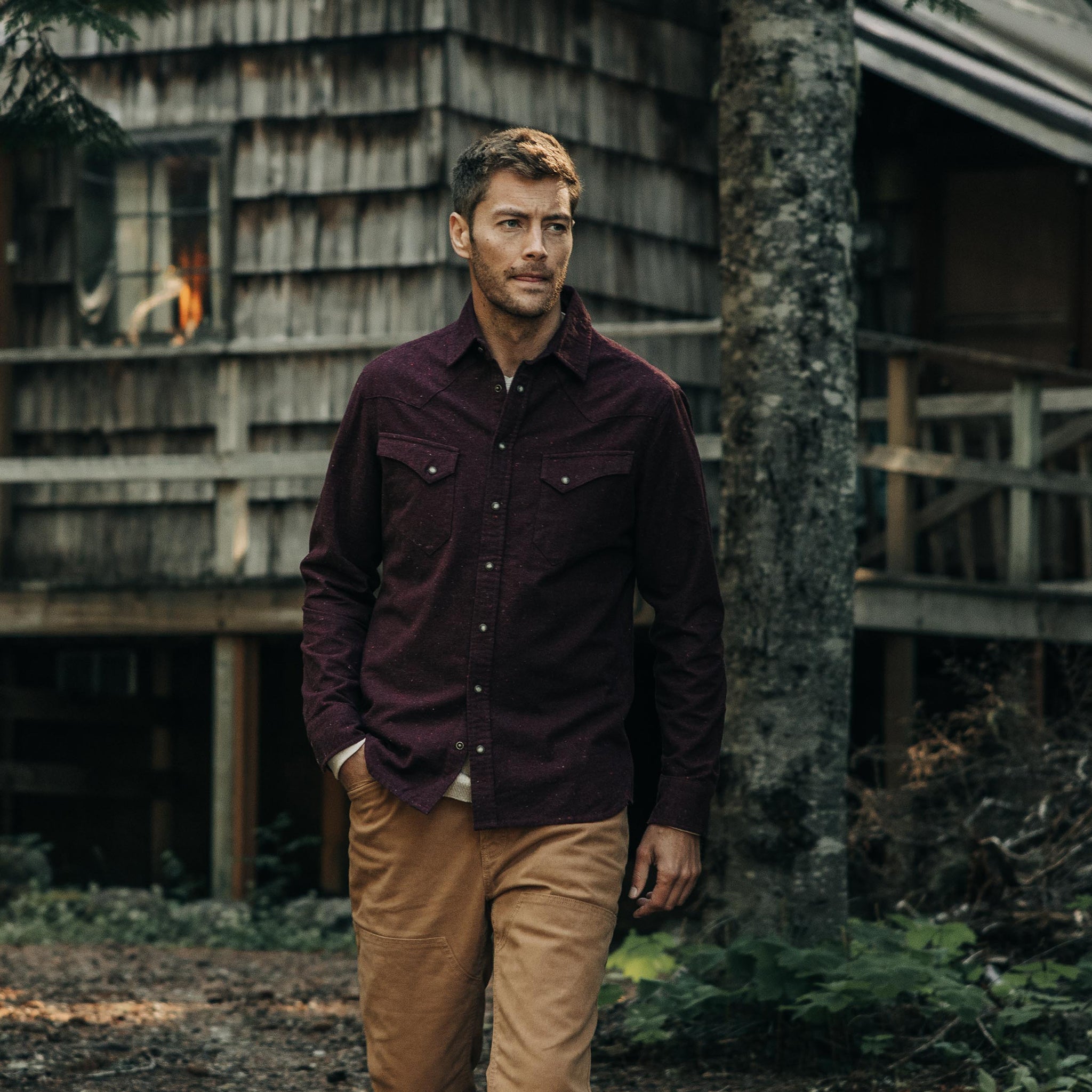 La chemise western couleur noix de muscade Donegal
