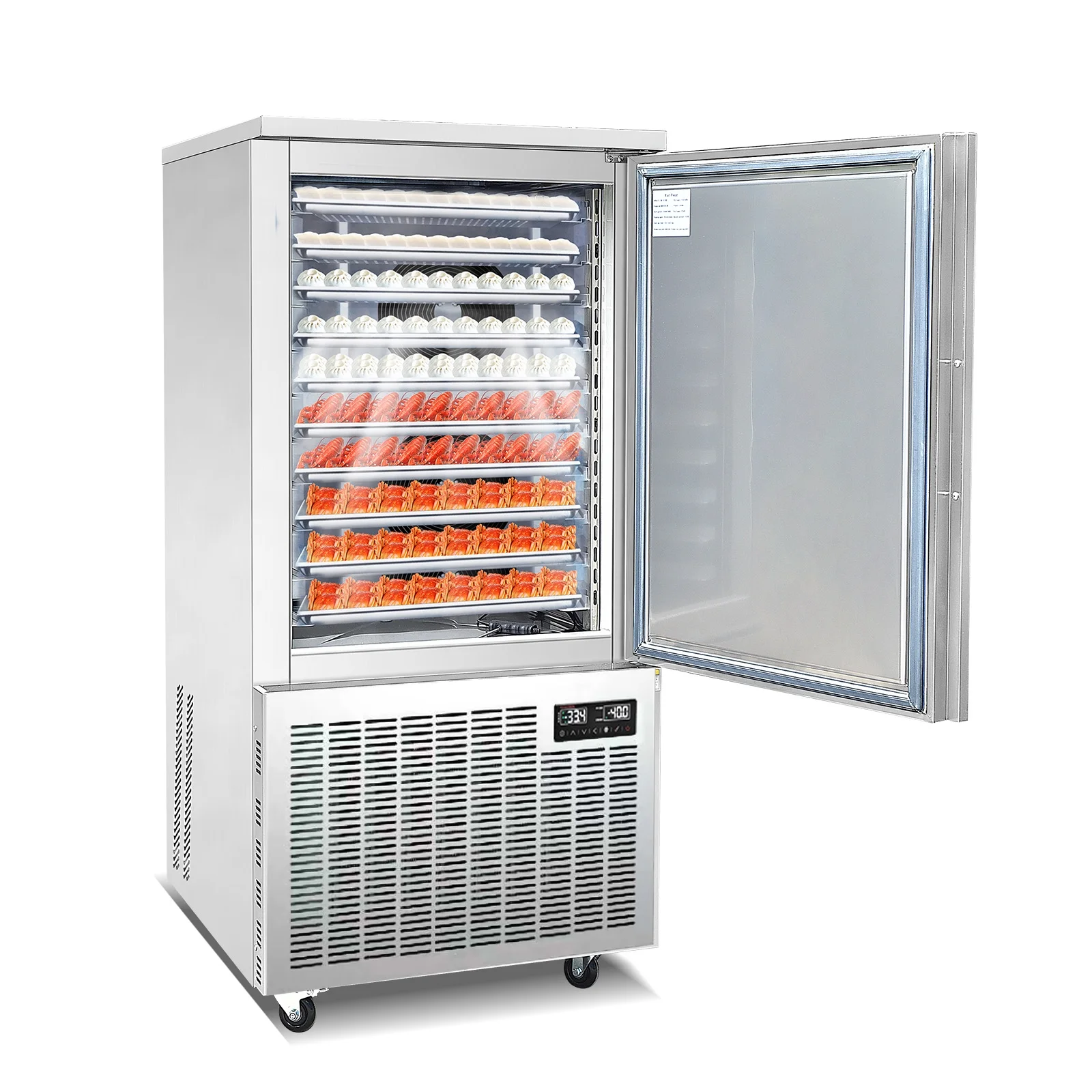 Kolice Commercial 10 Trays Blast Chiller,Blast Freezer with Food Probe, Lowest temp: -40°F, for Restaurants,Bakerys,Schools,Hotels