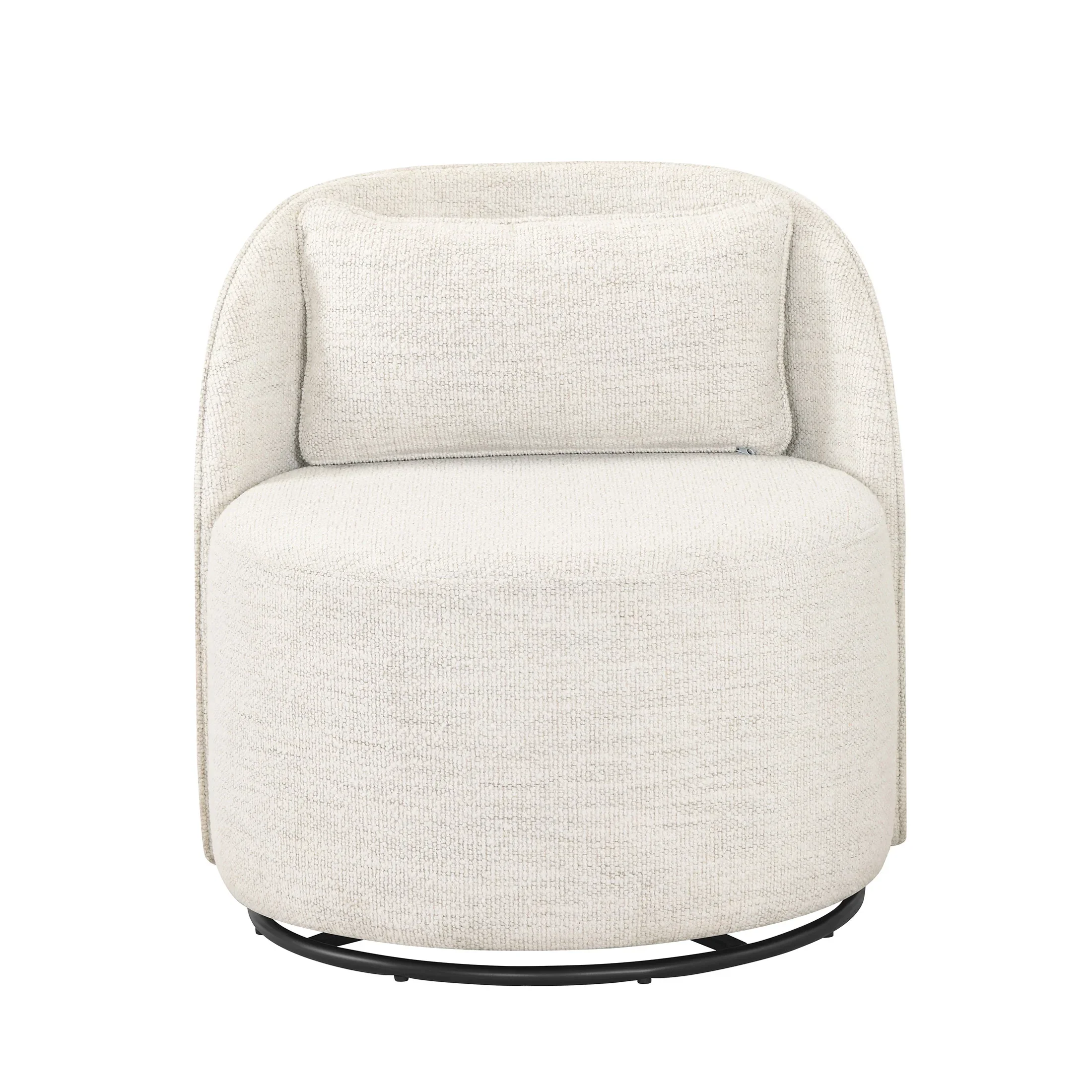 Better Homes & Gardens Juliet Modern Arch Swivel Accent Chair, Cream Boucle