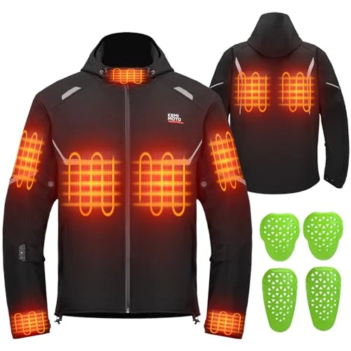 KEMIMOTO Heated Motorcycle Jacket with 6-12H Heating Time for All Seasons
