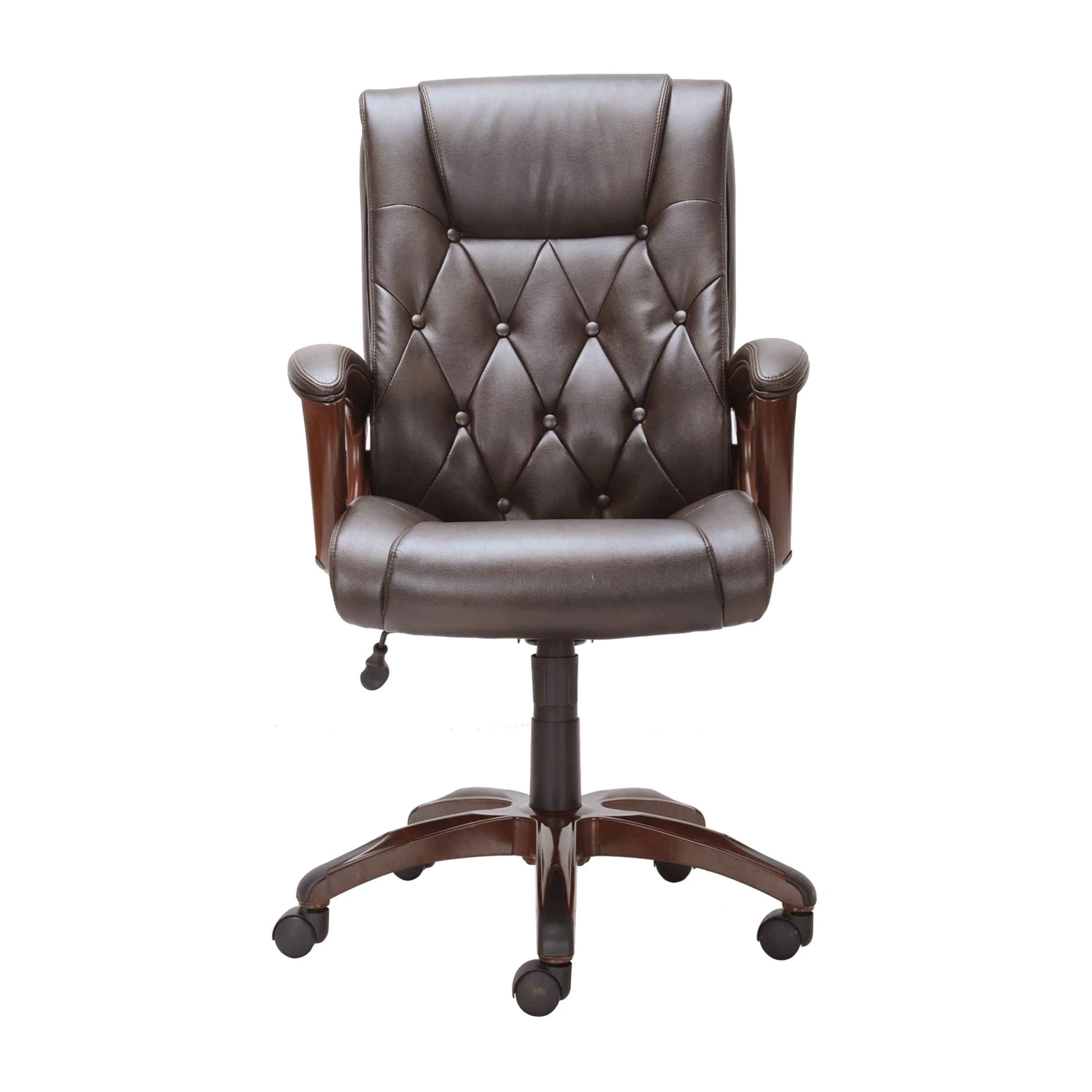Better Homes and Gardens Executive, Mid-Back Manager's Office Chair with Arms, Black Bonded Leather