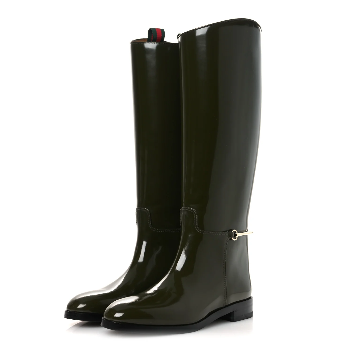 Brushed Calfskin Michelangelo Slim Horsebit Riding Boots 39 Luscious Green