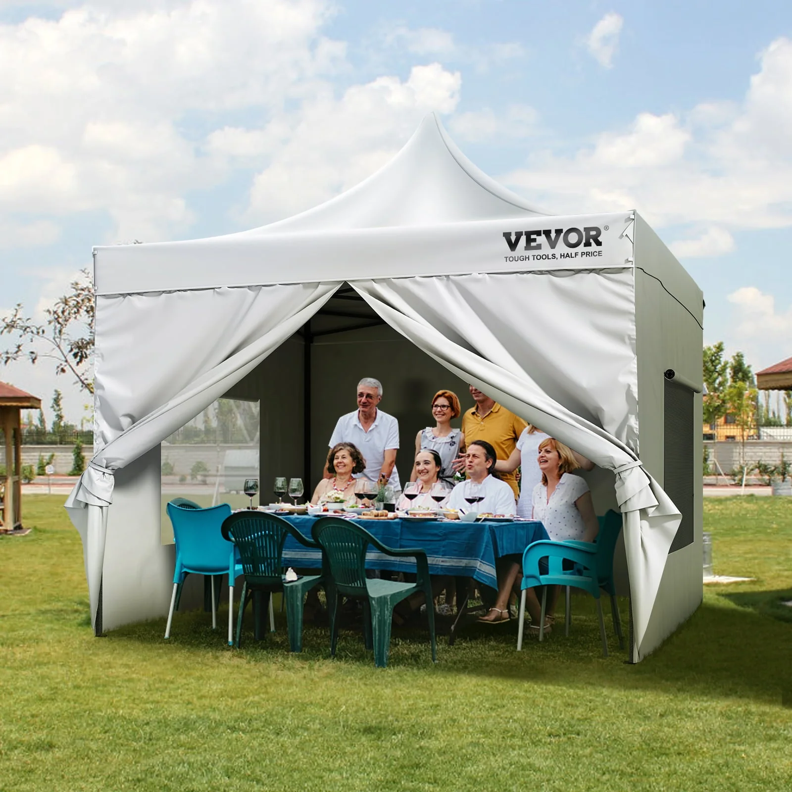 BENTISM 10x10 FT Pop up Canopy Tent with Removable Sidewalls, Outdoor Instant Canopies Portable Gazebo Wheeled Bag, UV Resistant Waterproof, Enclosed Canopy Tent Image 10