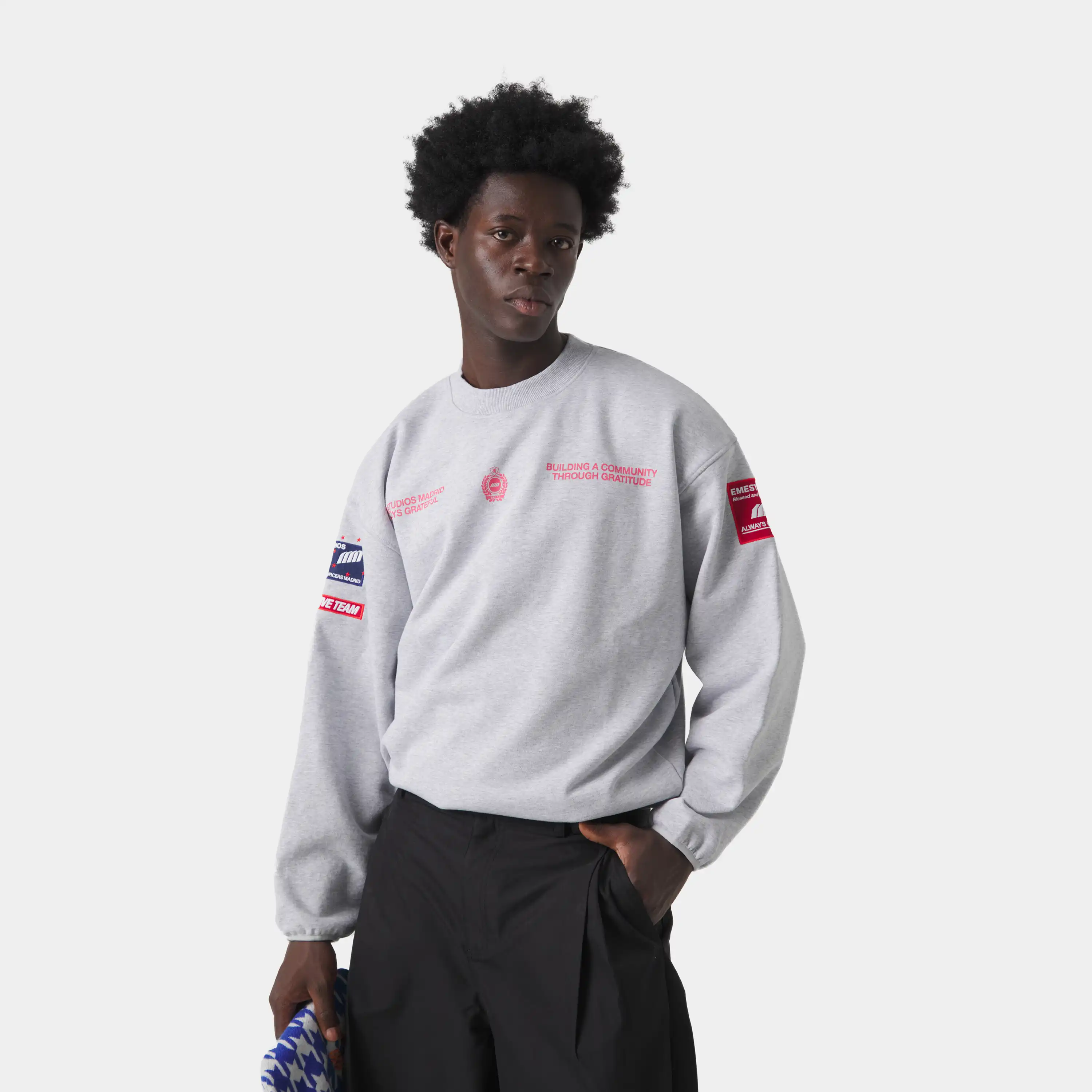 Building Heather Grey Oversized Crewneck