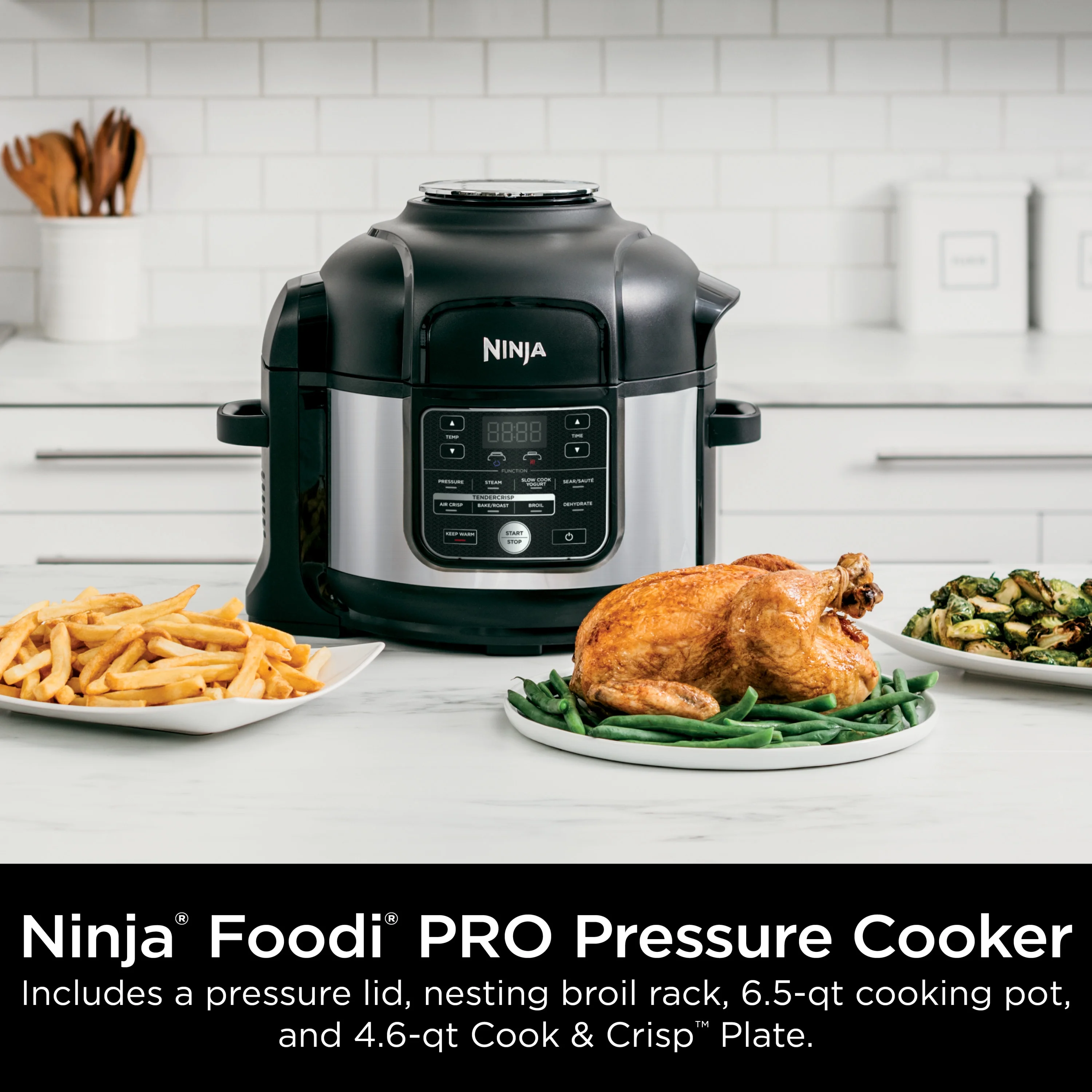 Ninja Foodi 10 - in - 1 Multi - Cooker, 6.5 Quart, Pressure Cooker & Air Fryer, Stainless Steel, OS300
