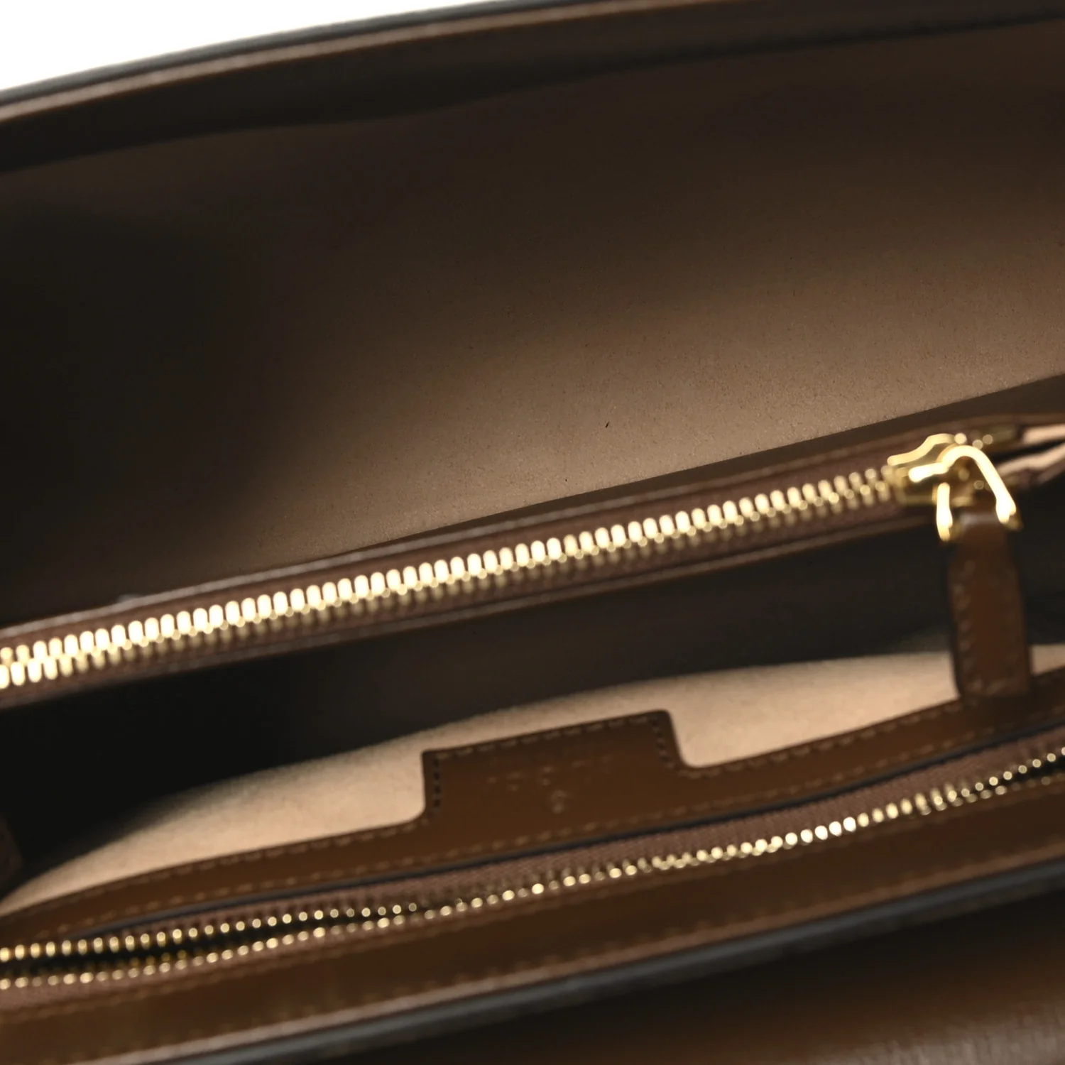 GG Supreme Monogram Calfskin Medium Horsebit 1955 Top Handle Bag Beige Ebony Brown Sugar