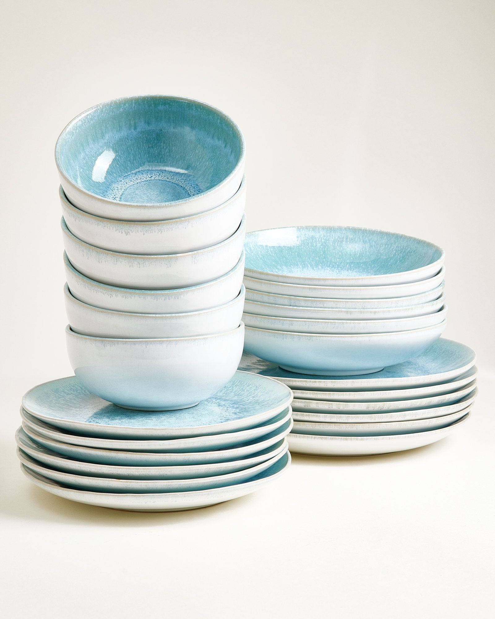 ALCACHOFRA - TABLEWARE SET CLASSIC GREEN-BLUE 24 PIECES