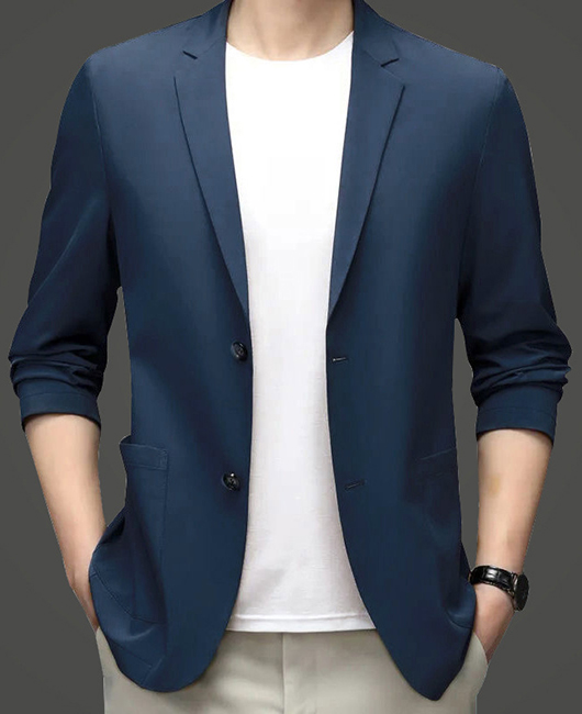 Blazer uni à poche utilitaire quotidienne, revers cranté et simple boutonnage