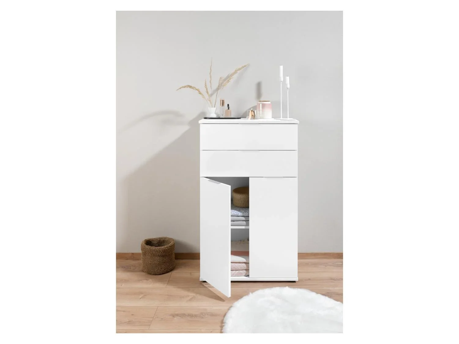 LIVARNO home Meuble bas Liverpool, 32,9 x 57,6 x 94,8 cm, blanc