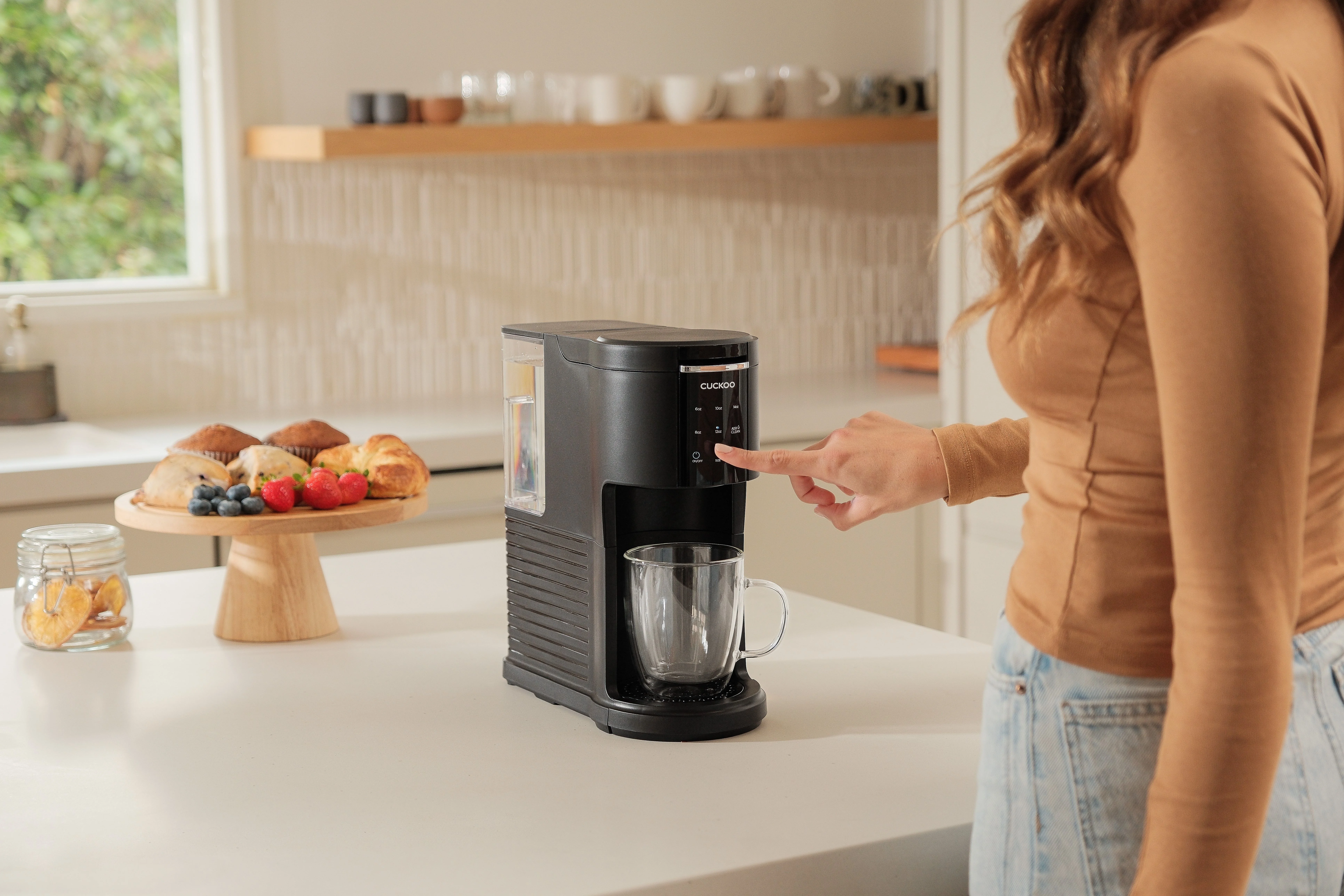 CUCKOO CCM - AK011B 3 - in - 1 1.2 L K - Cup Coffee Maker with 5 Cup Sizes and Self - Cleaning Function (Black)