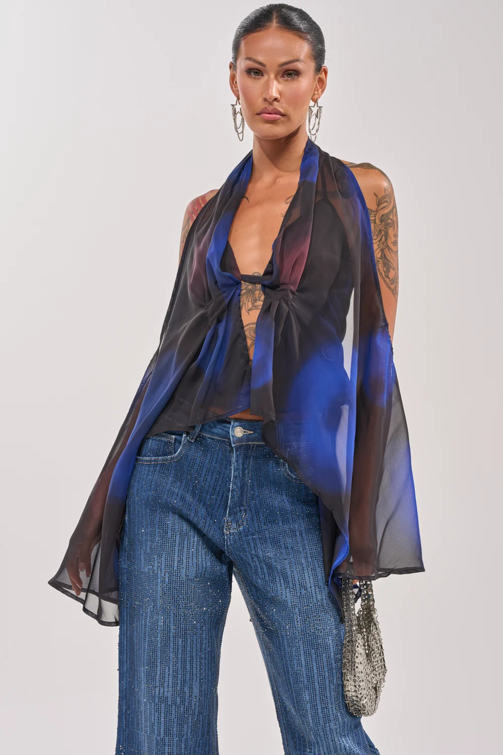 FLY AWAY TIE FRONT BLOUSE - Akira Store