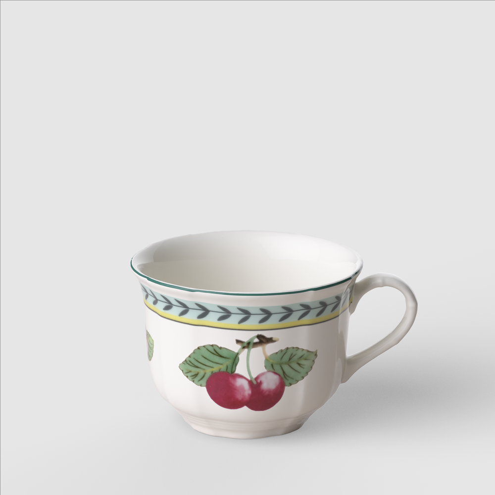 French Garden Cappuccino cup - Multi-colored, 8.8 oz, Premium Porcelain