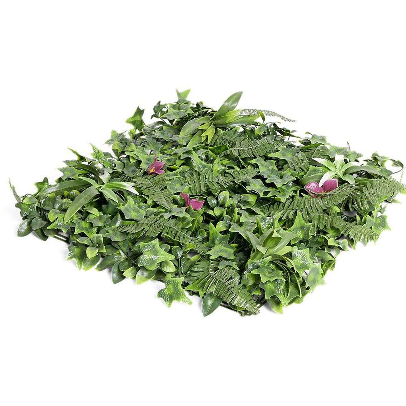 Carré végétal artificiel lierre et fougère 50x50cm clipsable