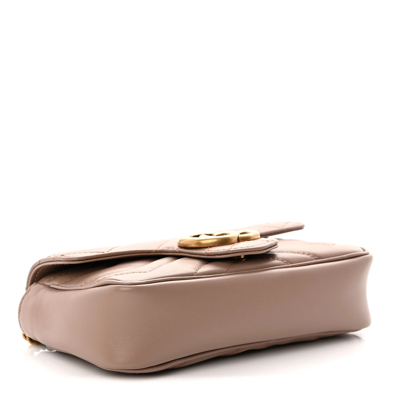 Calfskin Matelasse Super Mini GG Marmont Shoulder Bag Porcelain Rose