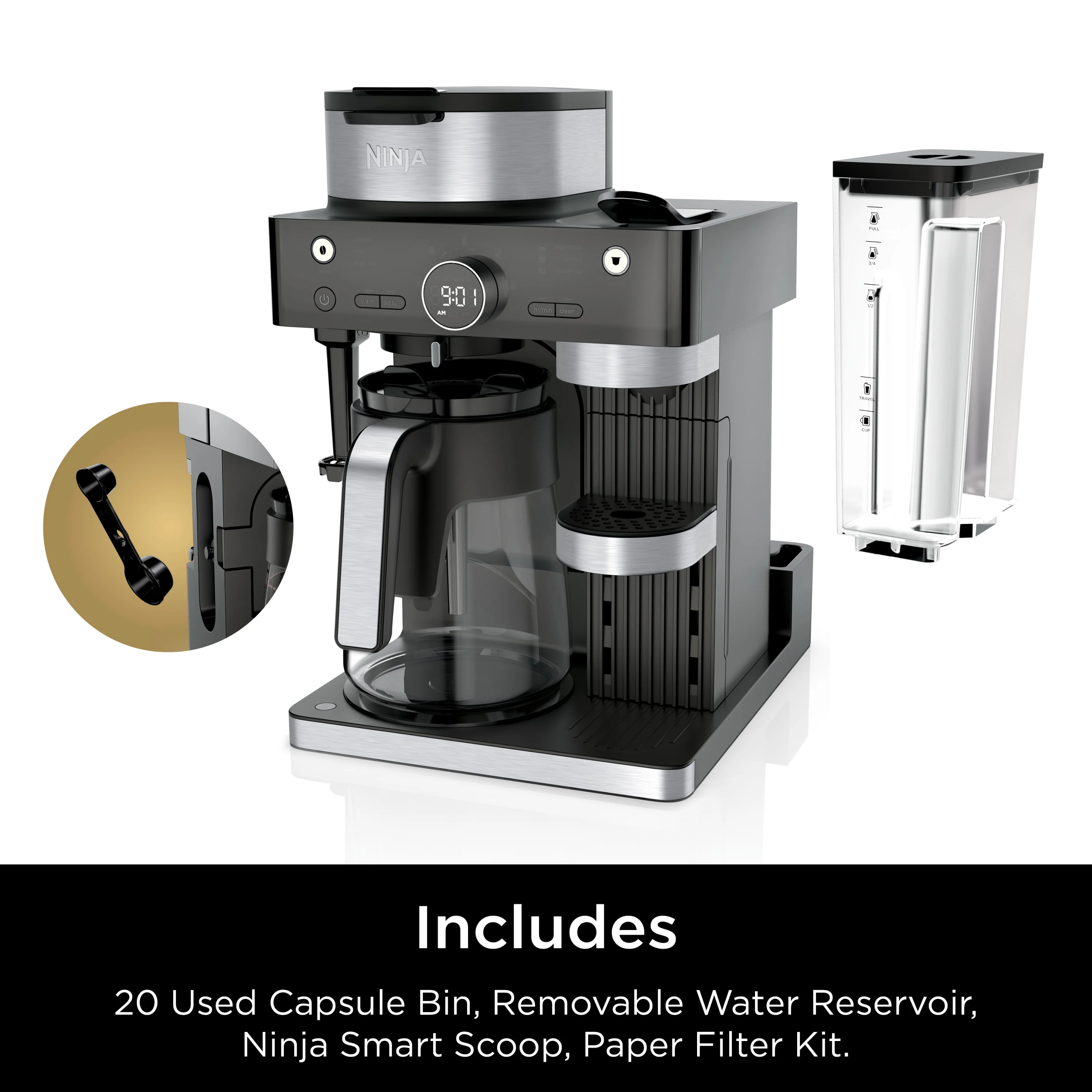 CFN601 Espresso Coffee Barista System, Single-Serve Coffee Nespresso Capsule Compatible(Black) - Image 5