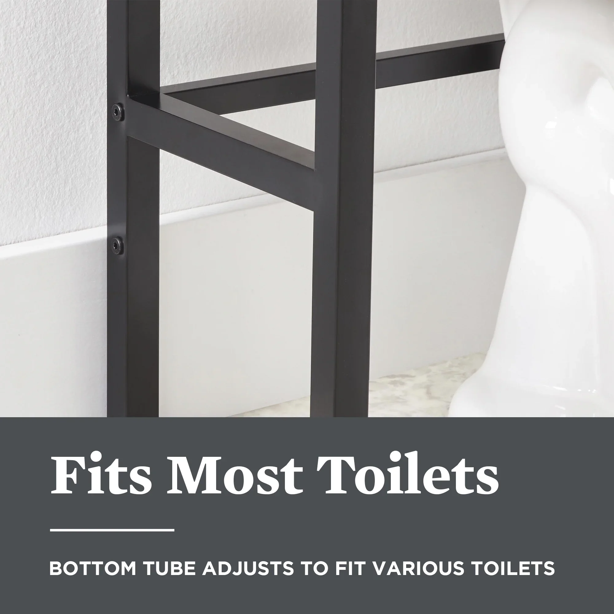 Better Homes & Gardens Jace 3-Shelf Over-the-Toilet Rack, Black Frame & Oak Shelves
