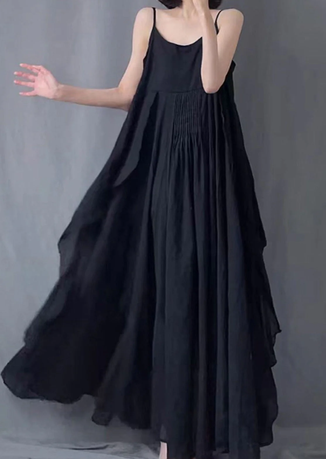 Sophie Paris | Robe Longue Plissée sans Manches