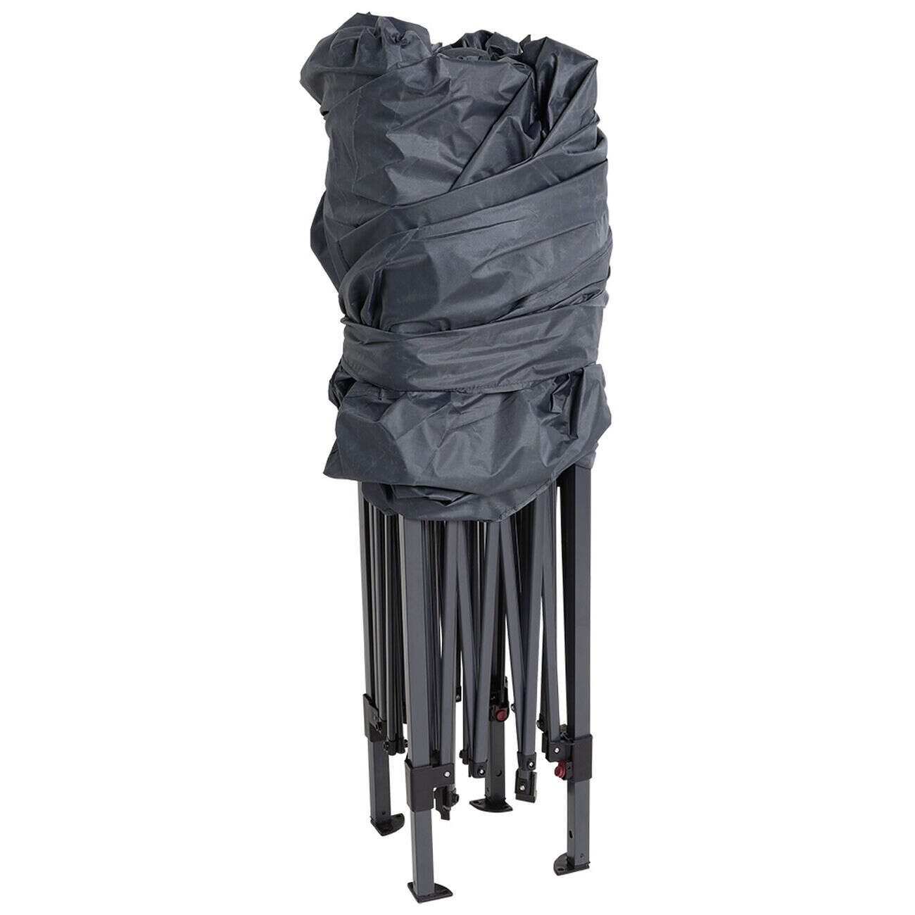 Tonnelle carrée Easy ouverture télescopique grise UPF50+ 290x290xH166-265cm